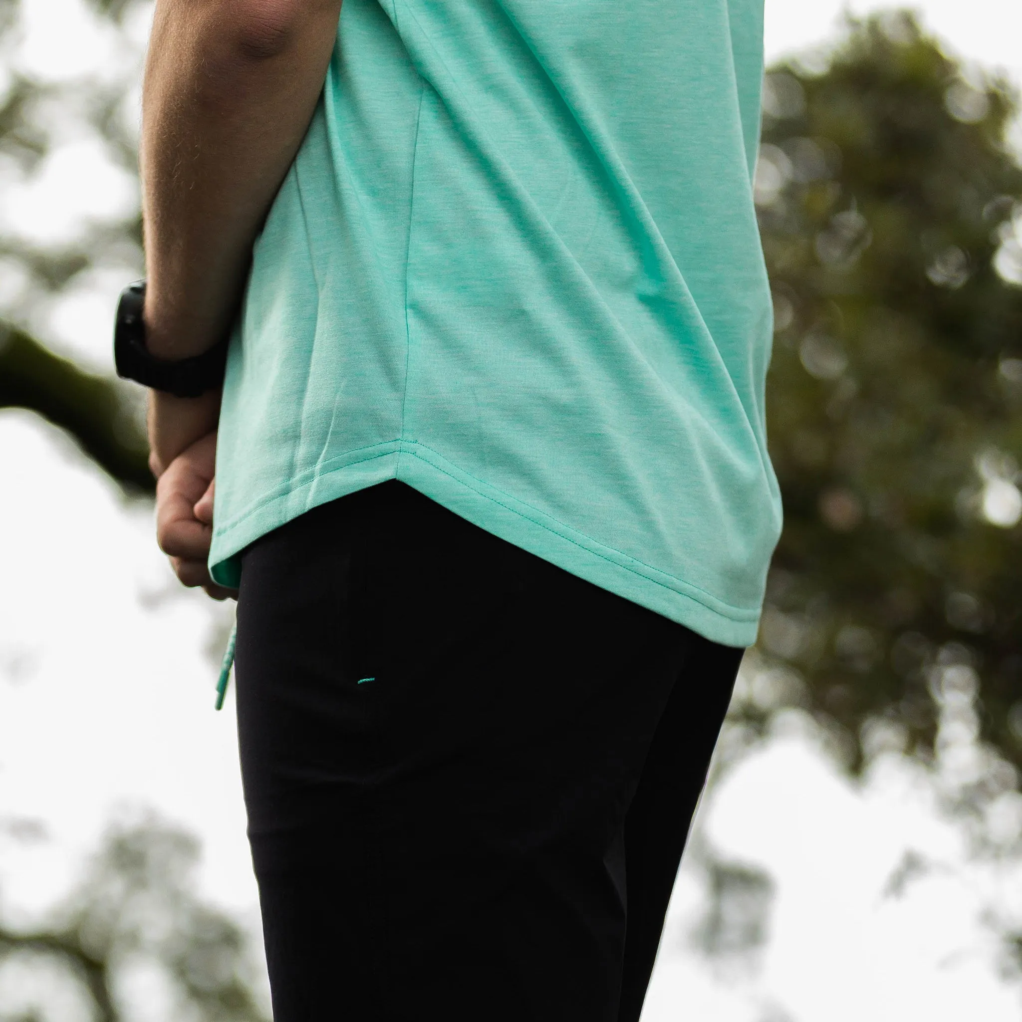 The Myles Everyday Tee in Heather Waterfall sold by Taylor Stitch product image thumbnail 3