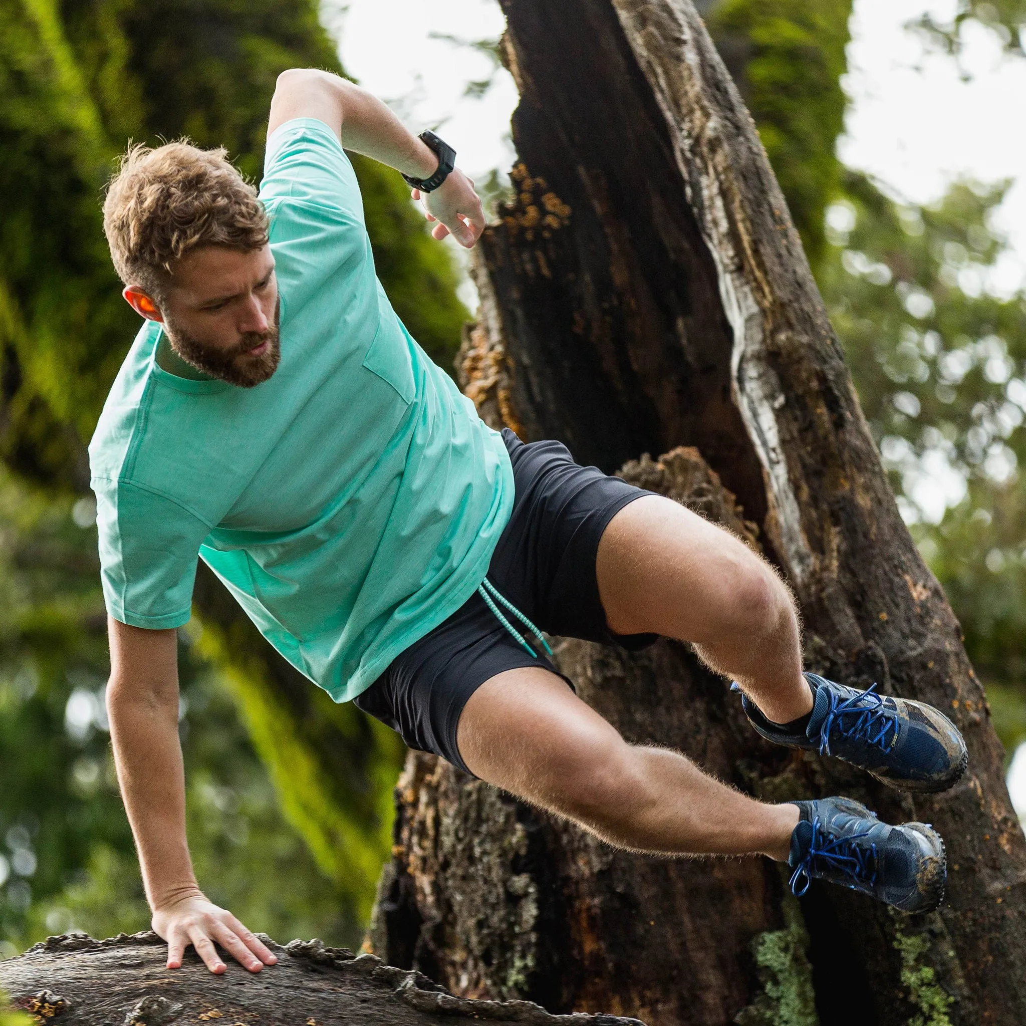 The Myles Everyday Tee in Heather Waterfall sold by Taylor Stitch product image thumbnail 2