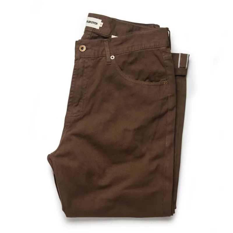 The Democratic All Day Pant in Espresso Selvage sold by Taylor Stitch
