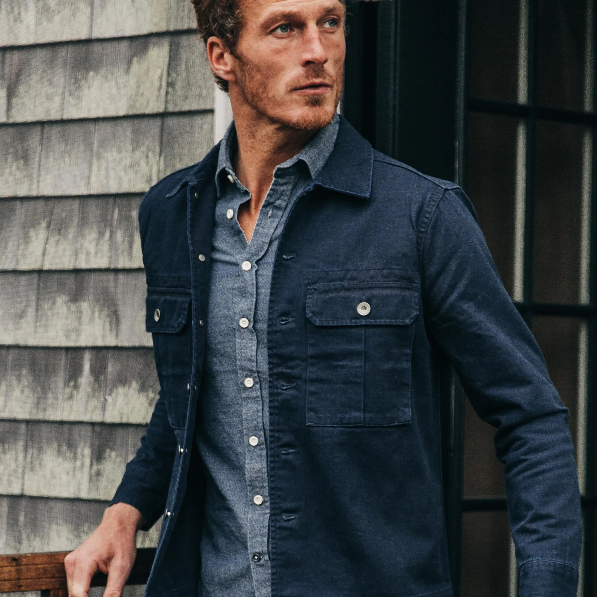 The HBT Jacket in Washed Navy sold by Taylor Stitch product image thumbnail 2