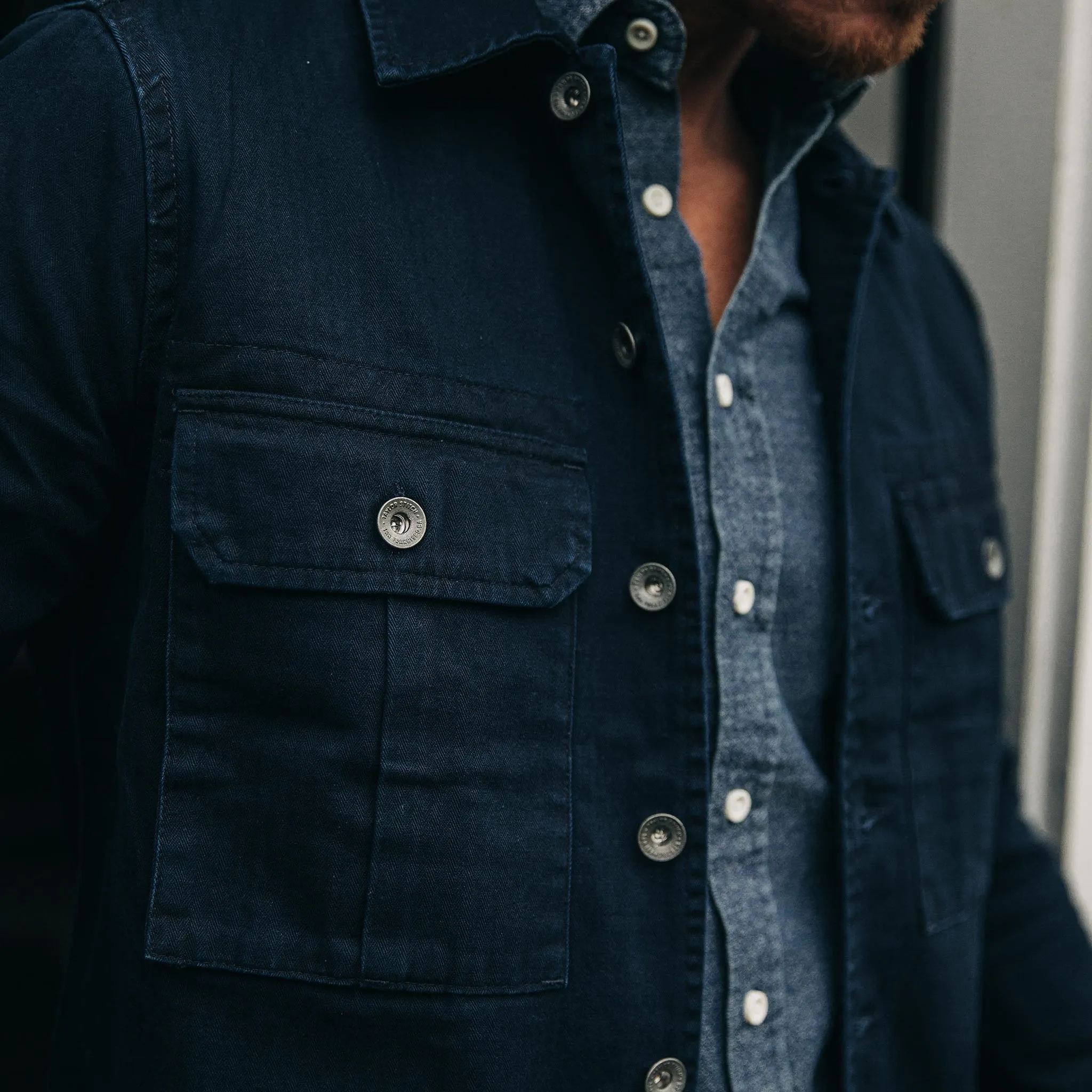 The HBT Jacket in Washed Navy sold by Taylor Stitch product image thumbnail 5