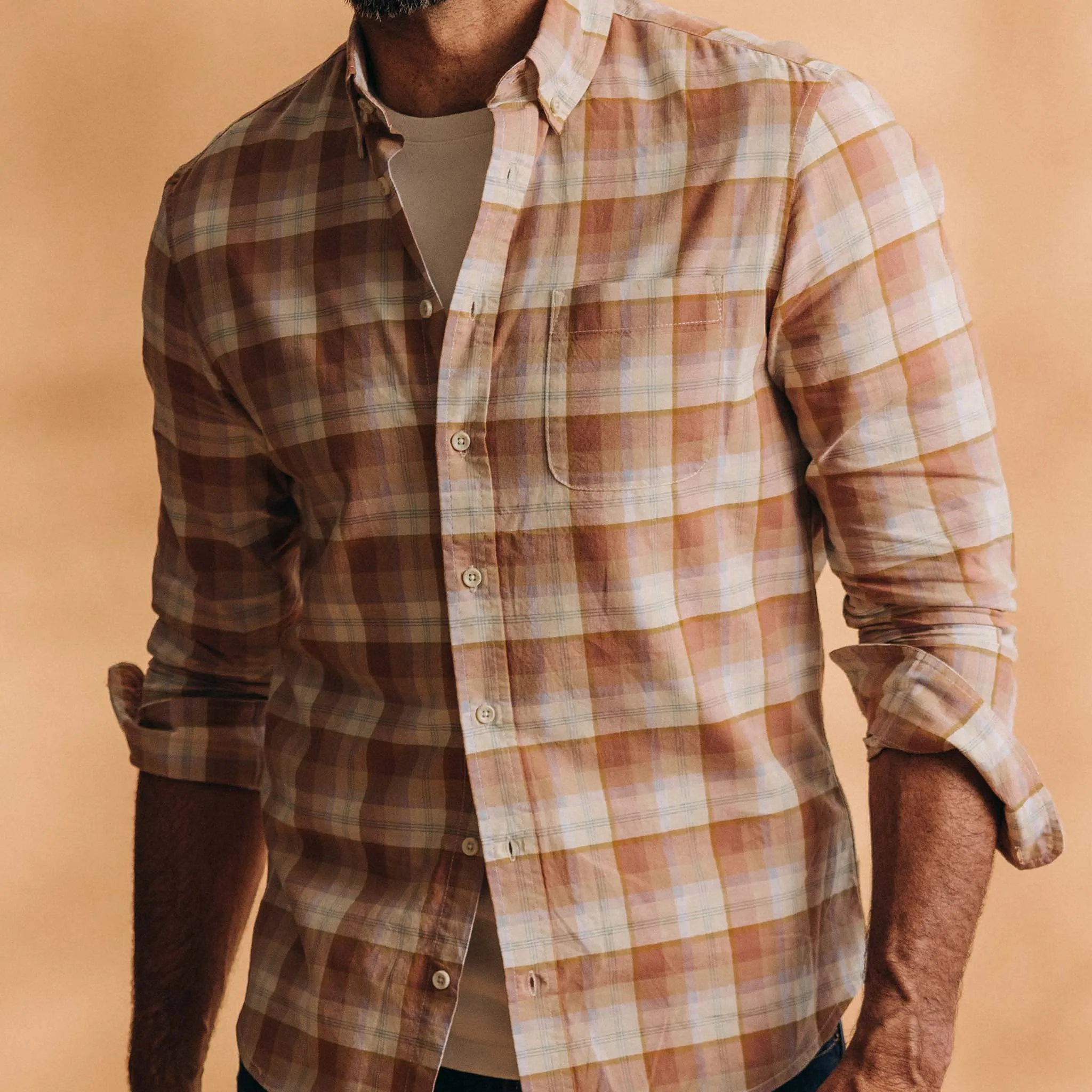 The Jack in Baked Clay Plaid sold by Taylor Stitch product image thumbnail 3