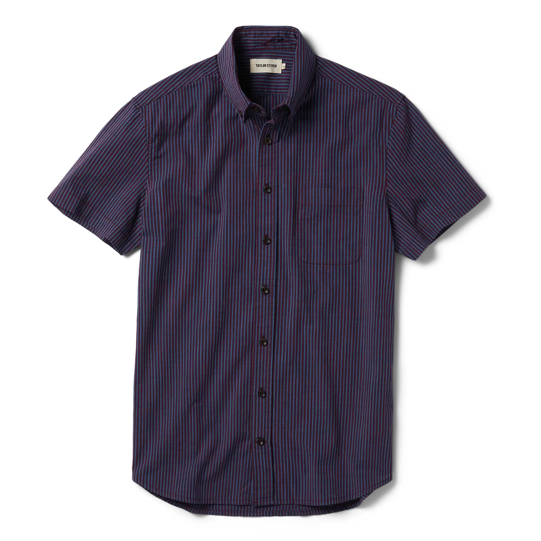 The Short Sleeve Jack in Blue Stripe sold by Taylor Stitch