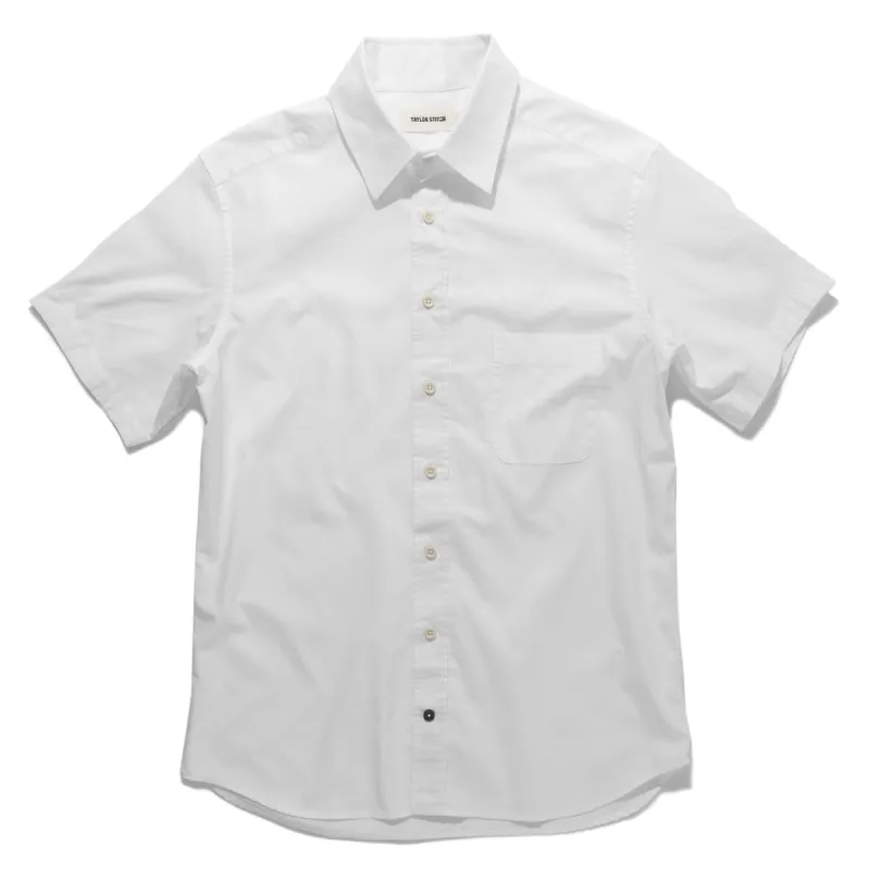 The Short Sleeve California in White Poplin sold by Taylor Stitch