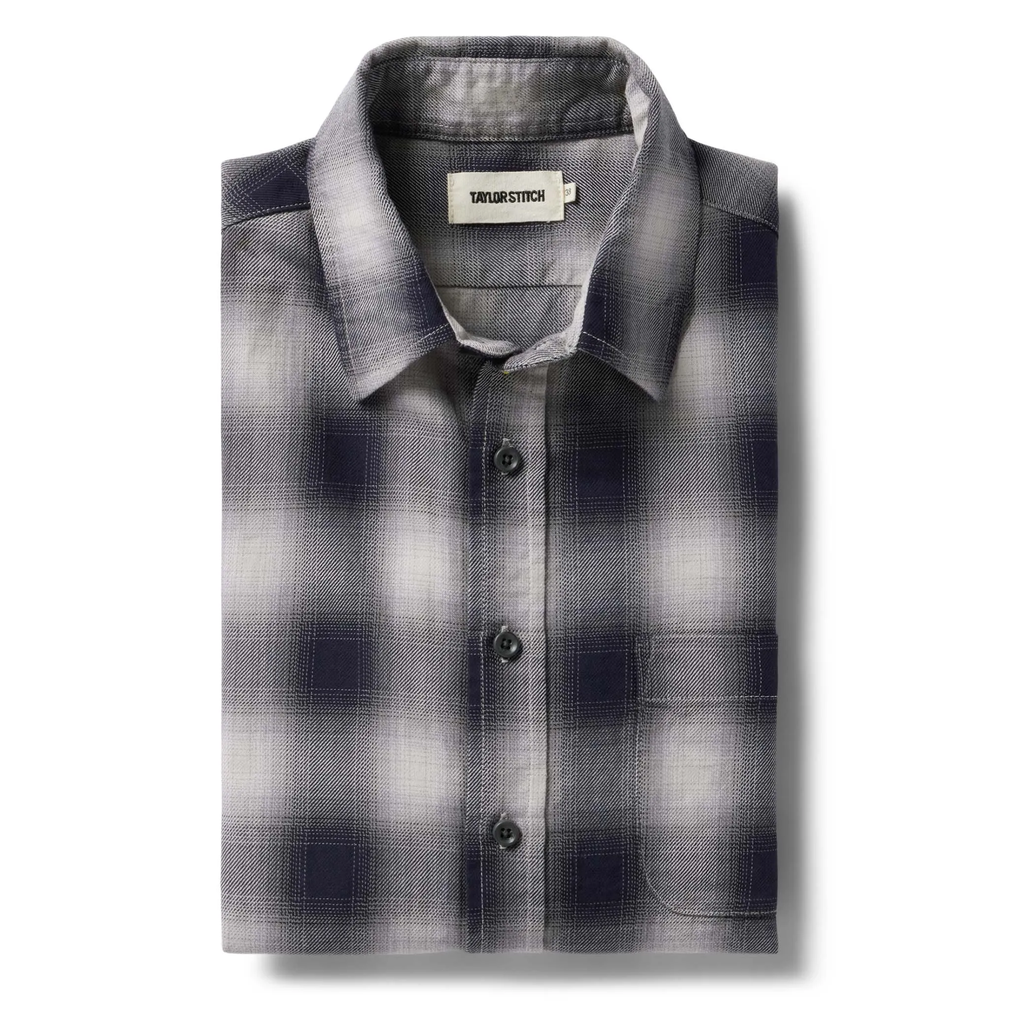 The California in Storm Plaid Ombre Twill sold by Taylor Stitch