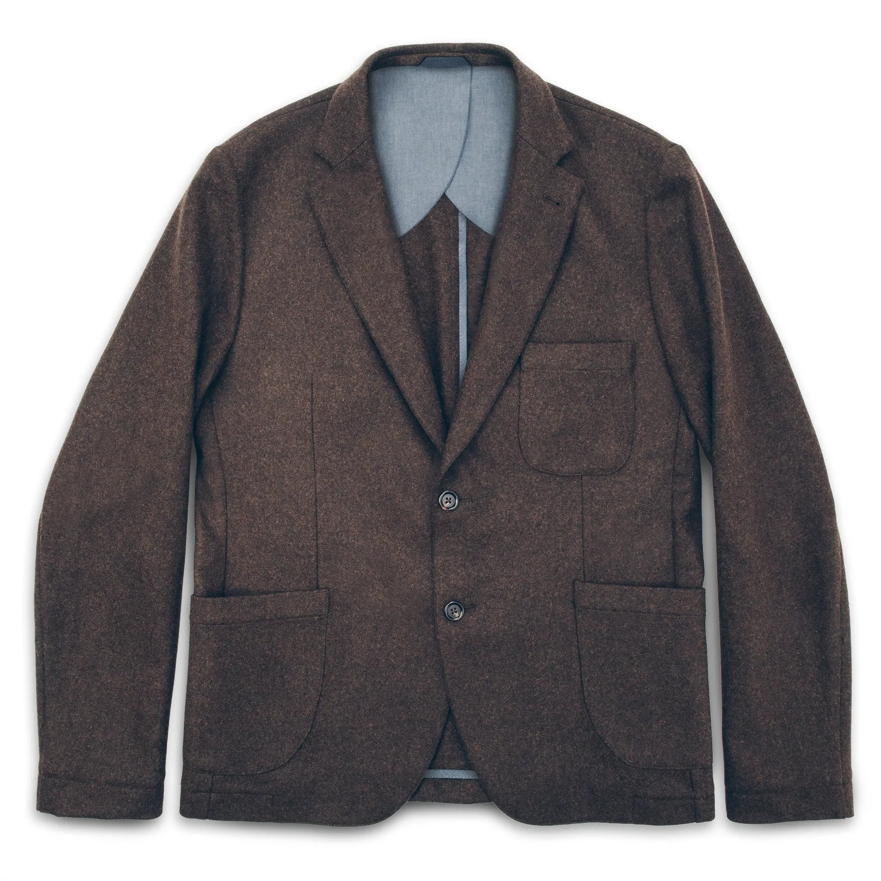 The Telegraph Jacket in Chocolate Wool sold by Taylor Stitch