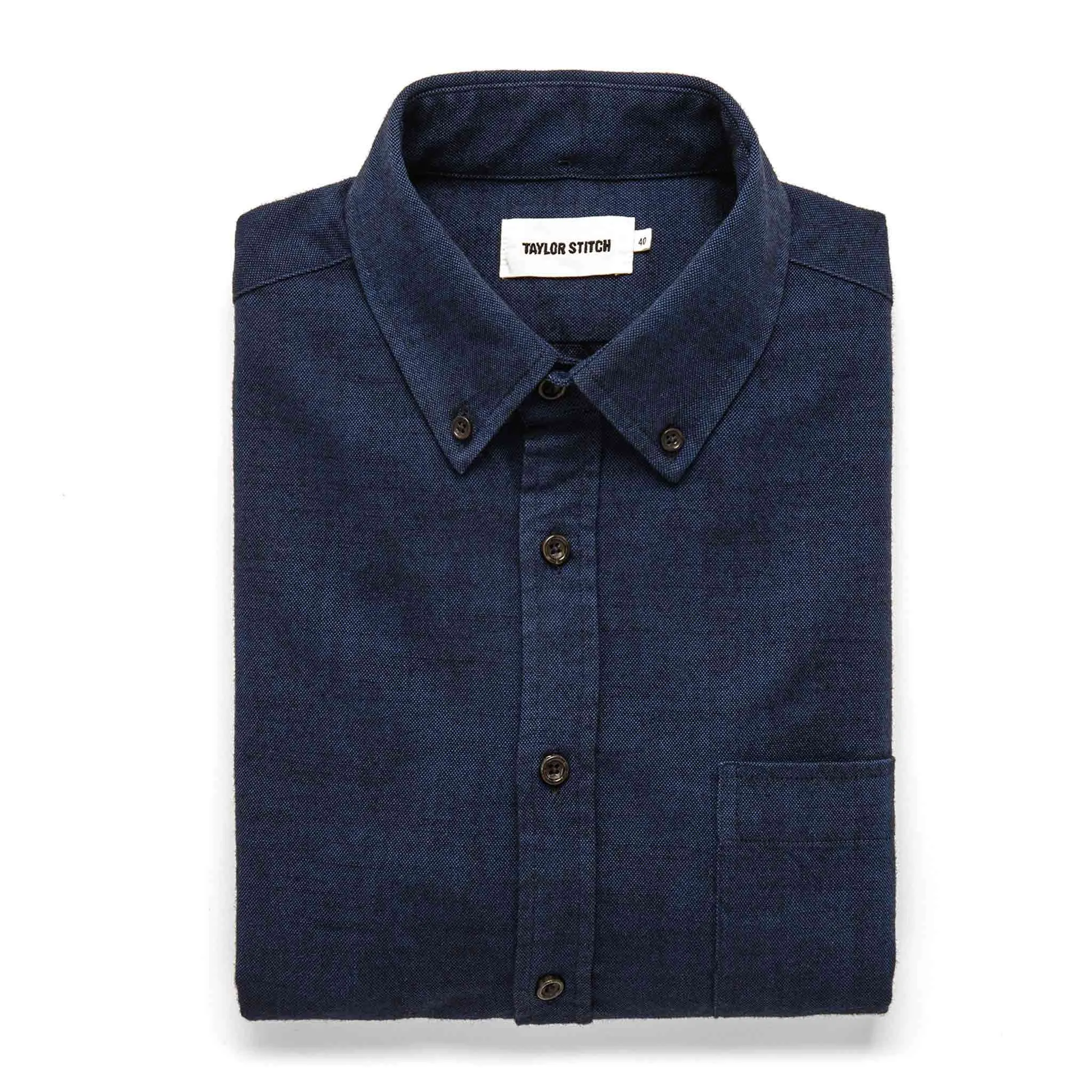 The Jack in Brushed Navy Oxford sold by Taylor Stitch