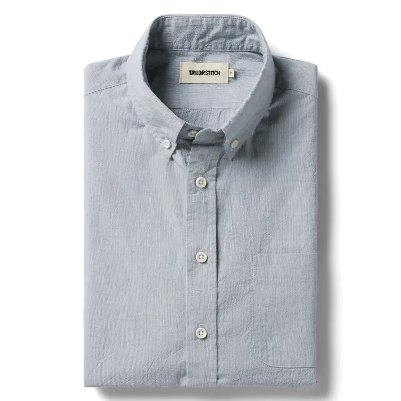 The Jack in Storm Micro Seersucker sold by Taylor Stitch