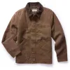 The Workhorse Jacket in Aged Penny Chipped Canvas sold by Taylor Stitch
