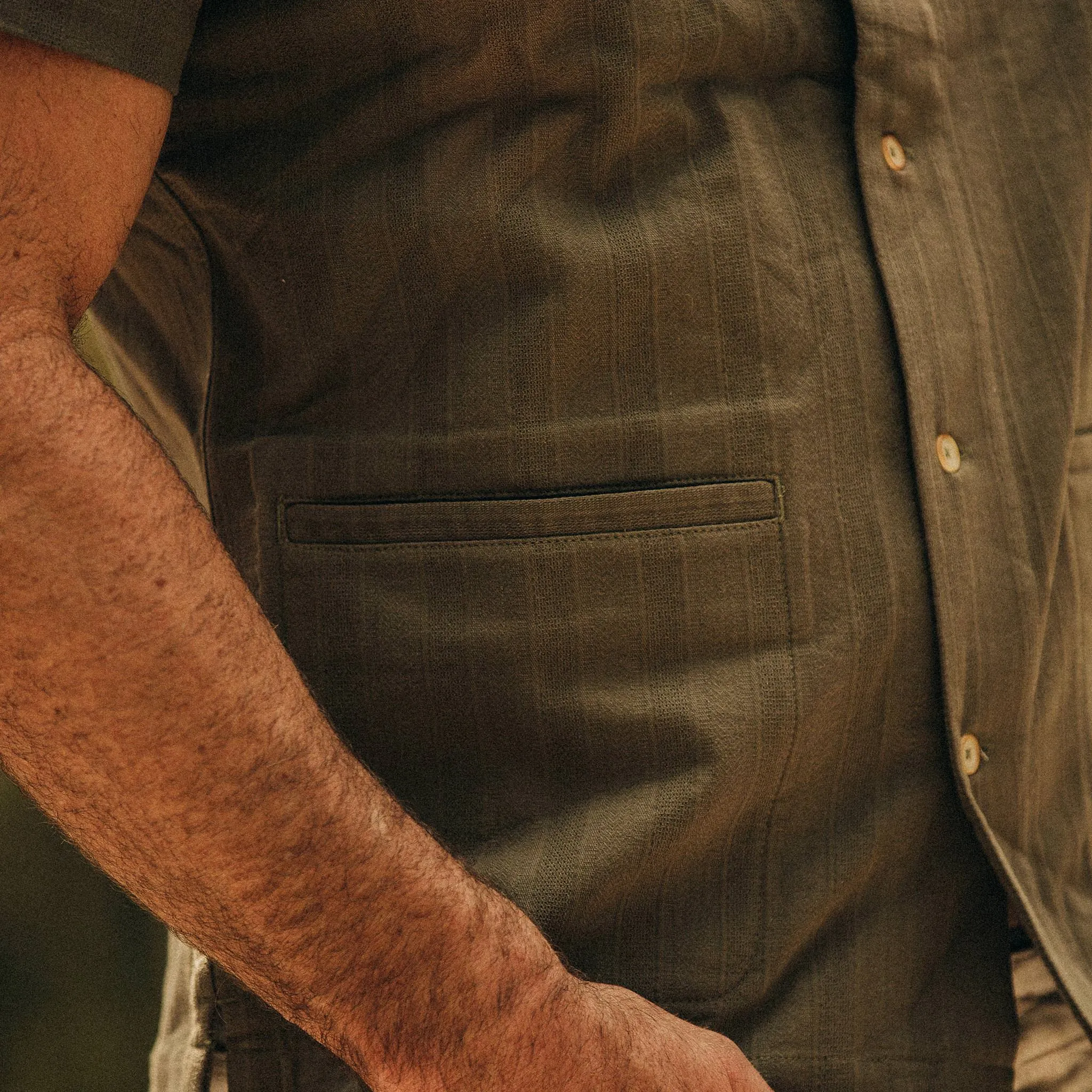 The Havana in Olive Jacquard Stripe sold by Taylor Stitch product image thumbnail 4