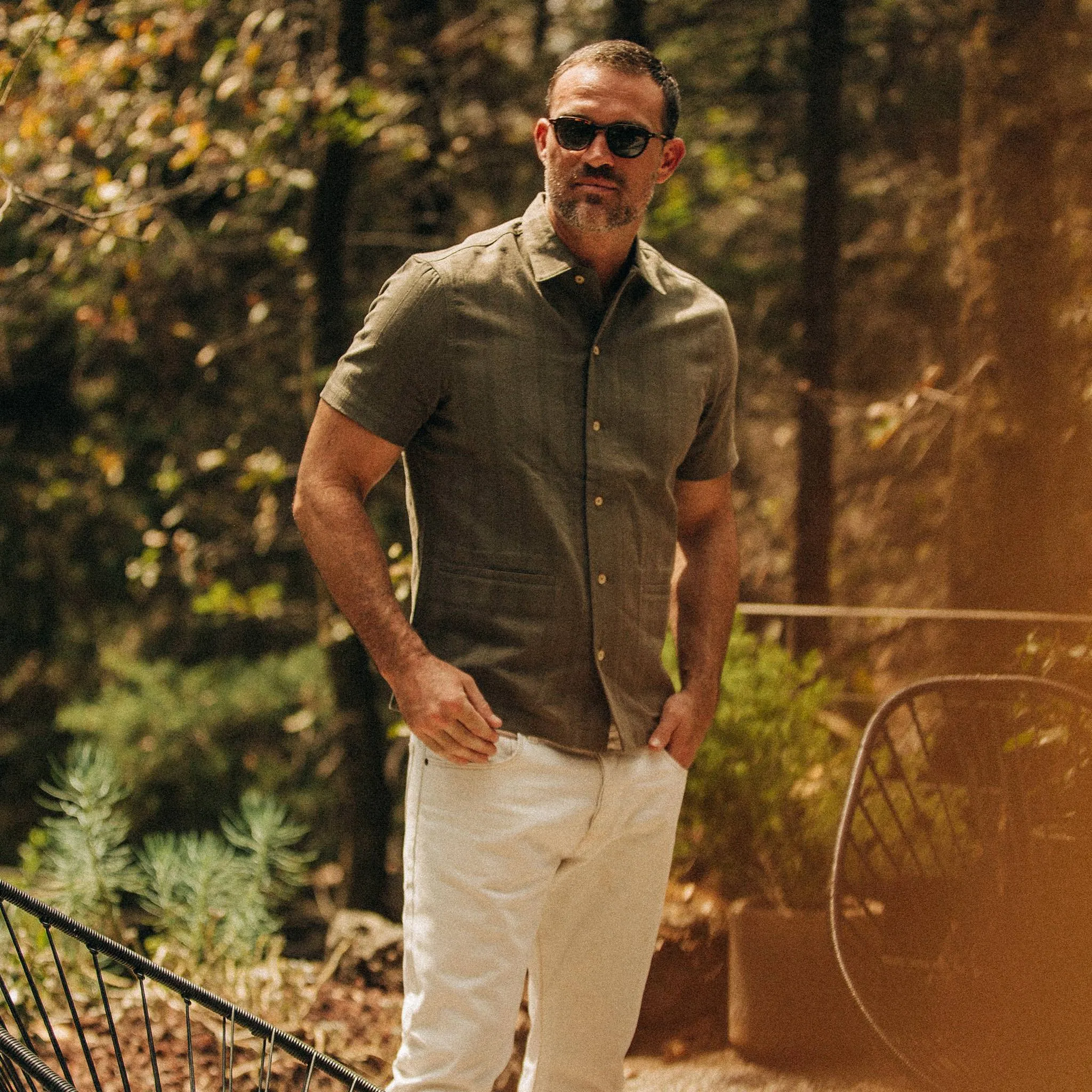 The Havana in Olive Jacquard Stripe sold by Taylor Stitch product image thumbnail 2