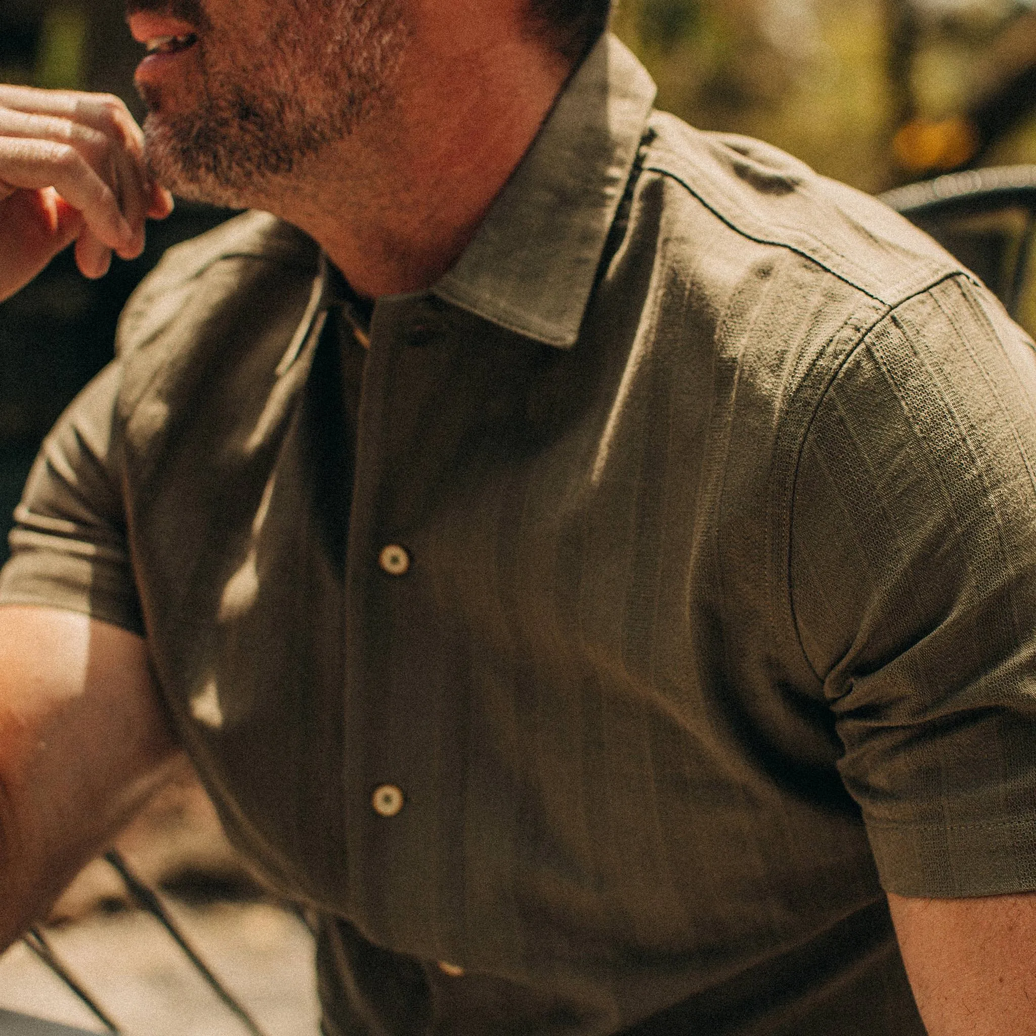 The Havana in Olive Jacquard Stripe sold by Taylor Stitch product image thumbnail 3