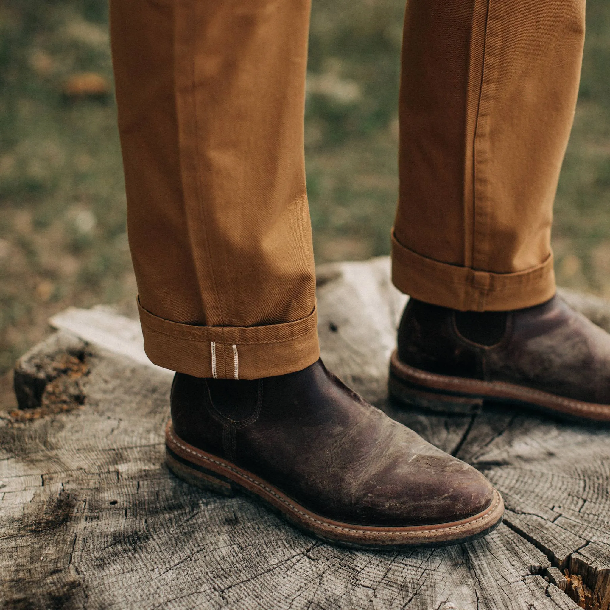 The Slim All Day Pant in British Khaki Selvage sold by Taylor Stitch product image thumbnail 4