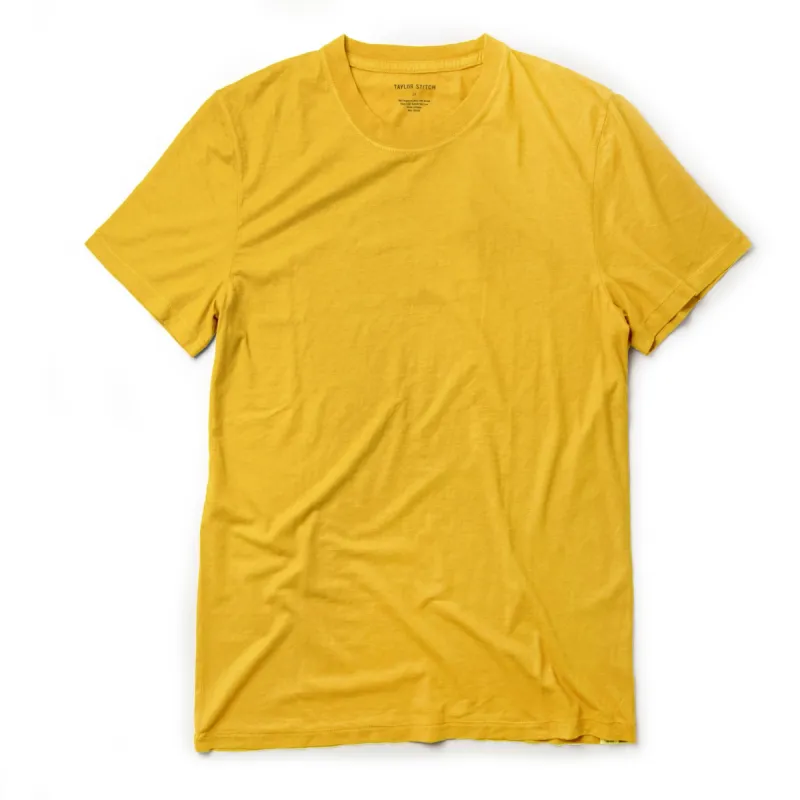 The Cotton Hemp Tee in Gold sold by Taylor Stitch