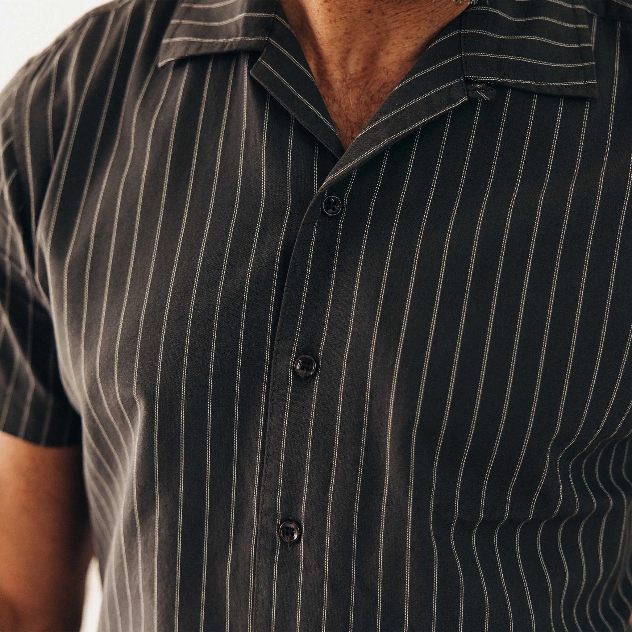 The Short Sleeve Davis Shirt in Kelp Stripe sold by Taylor Stitch product image thumbnail 3