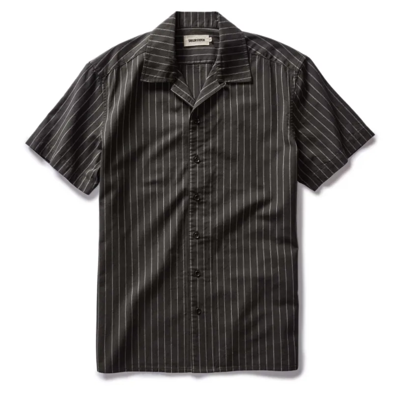 The Short Sleeve Davis Shirt in Kelp Stripe sold by Taylor Stitch