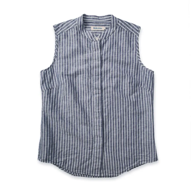 The Dillon in Indigo Stripe sold by Taylor Stitch