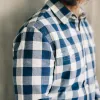 The Utility Shirt in Sun Bleached Indigo Check sold by Taylor Stitch