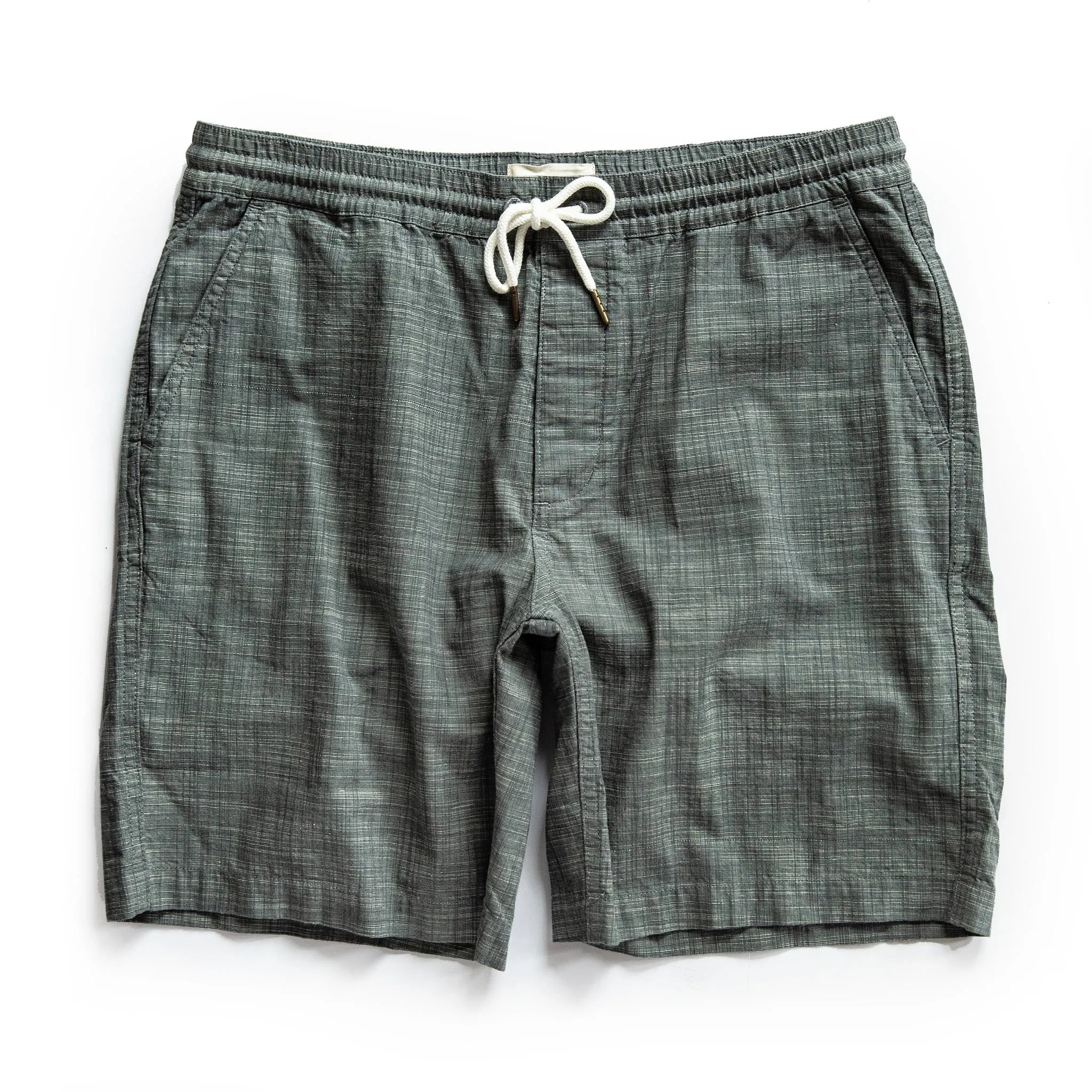 The Apres Short in Olive Pin Dot sold by Taylor Stitch