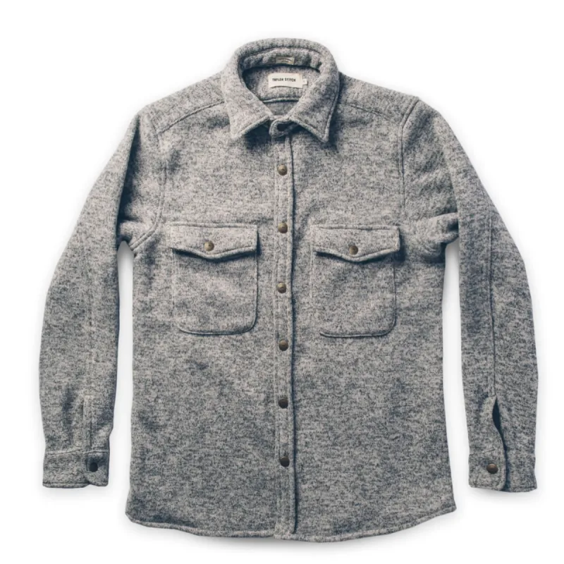 The Big Sur Jacket in Heather Grey Polartec sold by Taylor Stitch