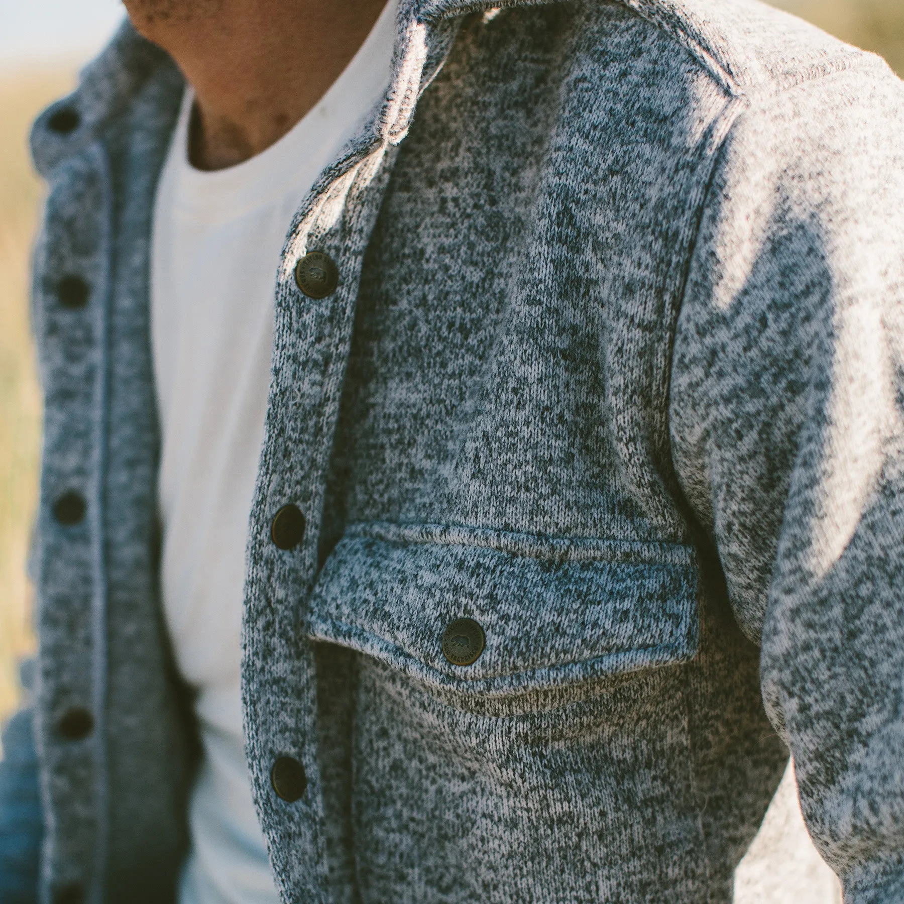 The Big Sur Jacket in Heather Grey Polartec sold by Taylor Stitch product image thumbnail 5