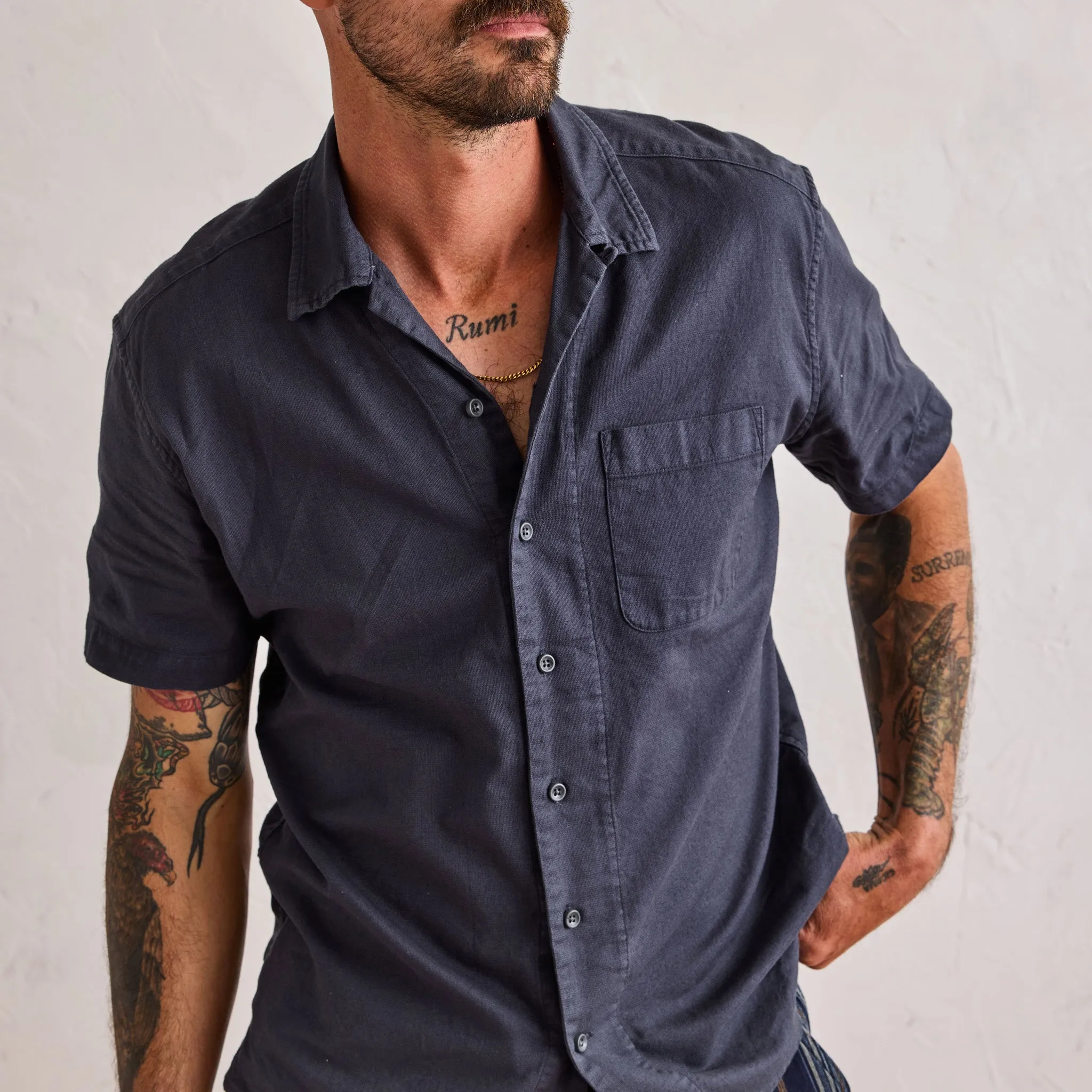 The Short Sleeve Hawthorne in Marine sold by Taylor Stitch product image thumbnail 2