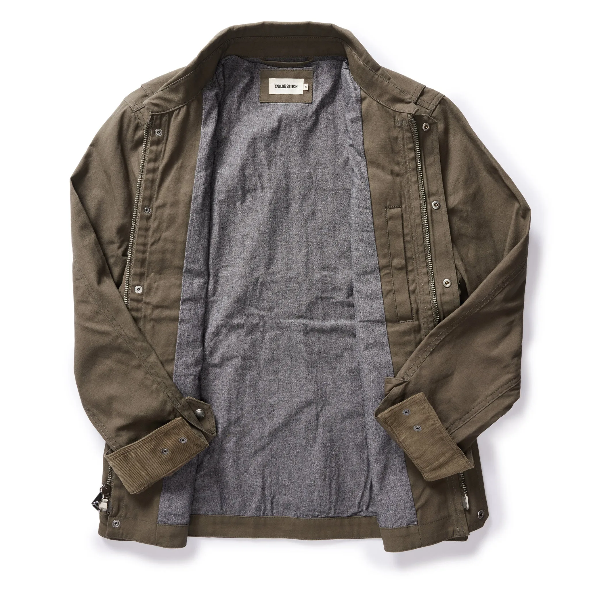 The Pathfinder Jacket in Fatigue Olive Dry Wax sold by Taylor Stitch product image thumbnail 5