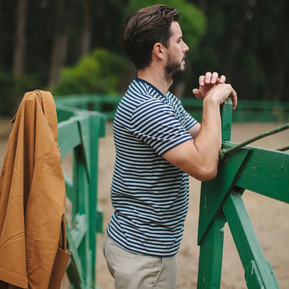 The Sequoia Stripe Tee in Navy & Grey sold by Taylor Stitch product image thumbnail 4