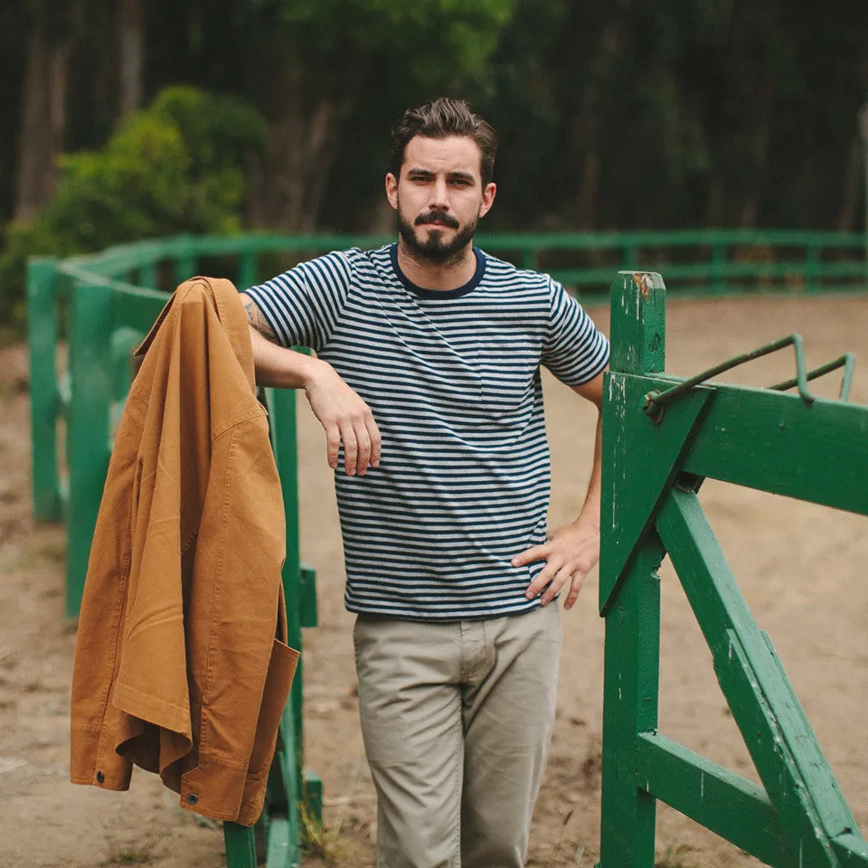The Sequoia Stripe Tee in Navy & Grey sold by Taylor Stitch product image thumbnail 2