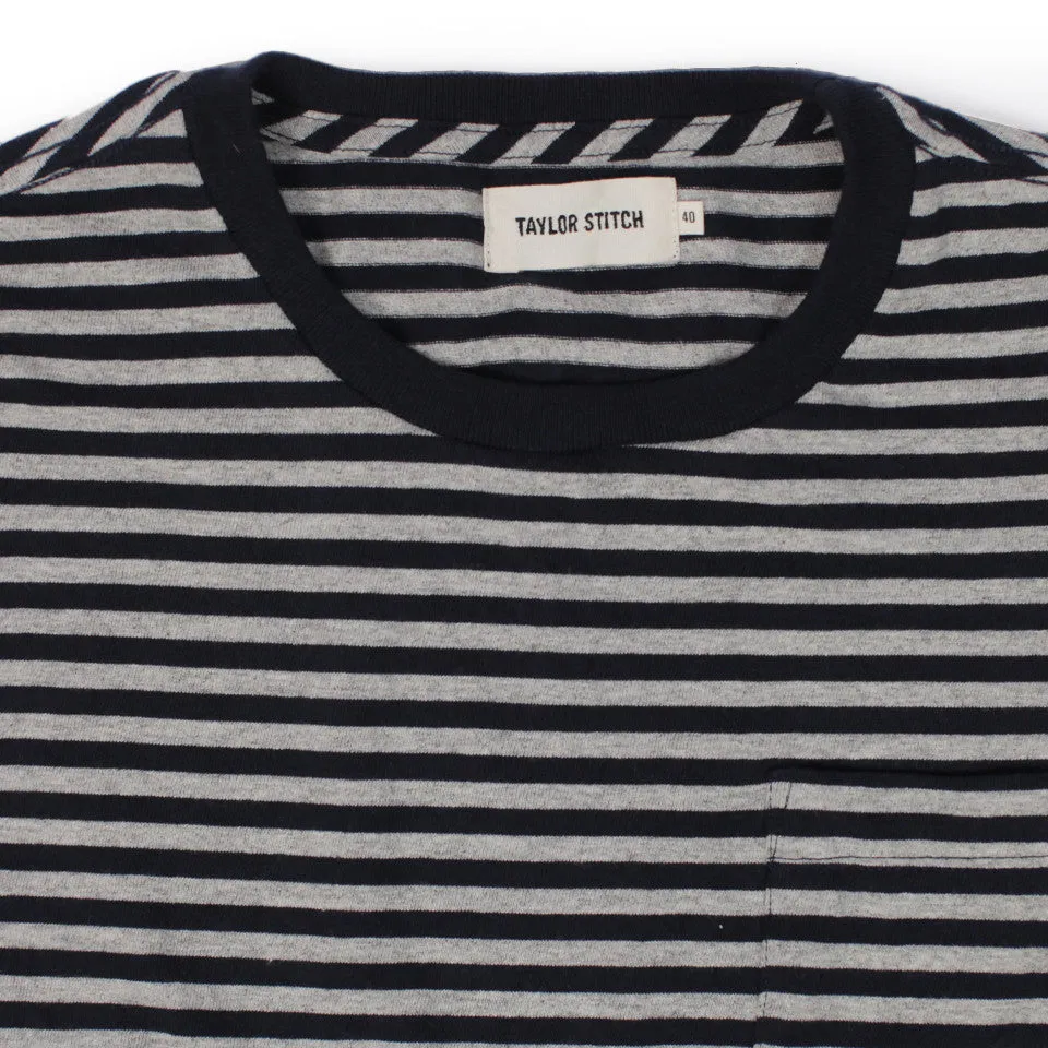 The Sequoia Stripe Tee in Navy & Grey sold by Taylor Stitch product image thumbnail 3