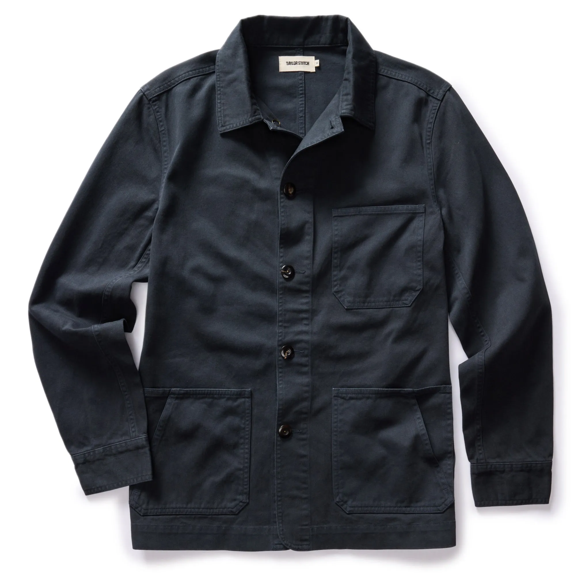 The Ojai Jacket in Organic Navy Foundation Twill sold by Taylor Stitch