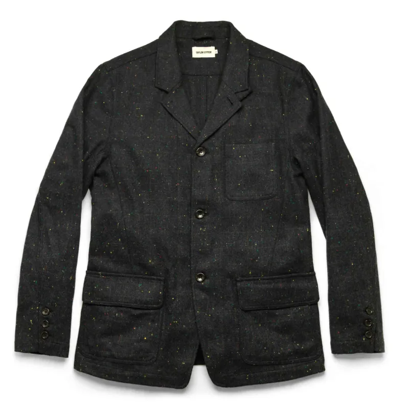 The Gibson Jacket in Navy Windowpane Donegal sold by Taylor Stitch