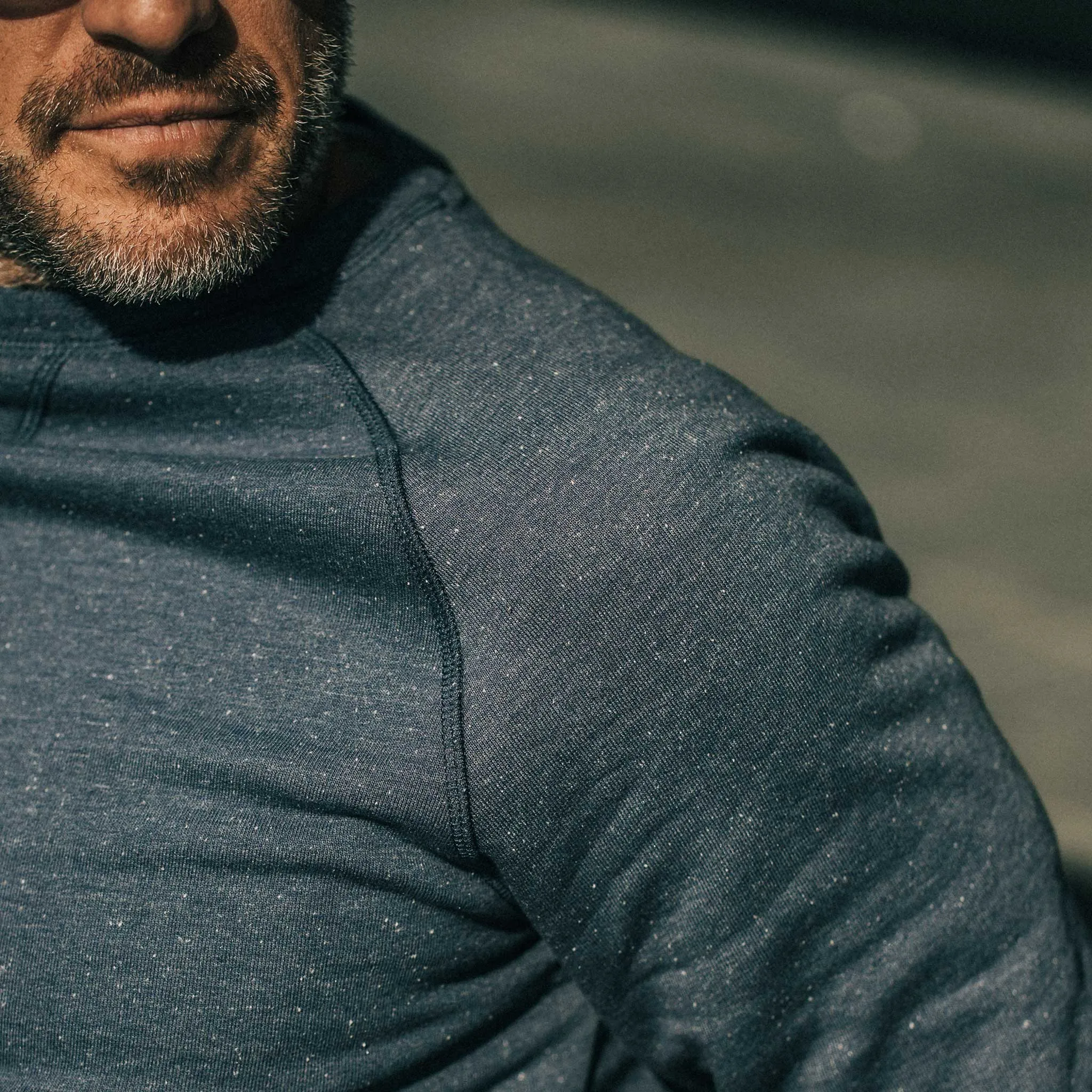 The Crewneck in Navy Donegal Terry sold by Taylor Stitch product image thumbnail 3