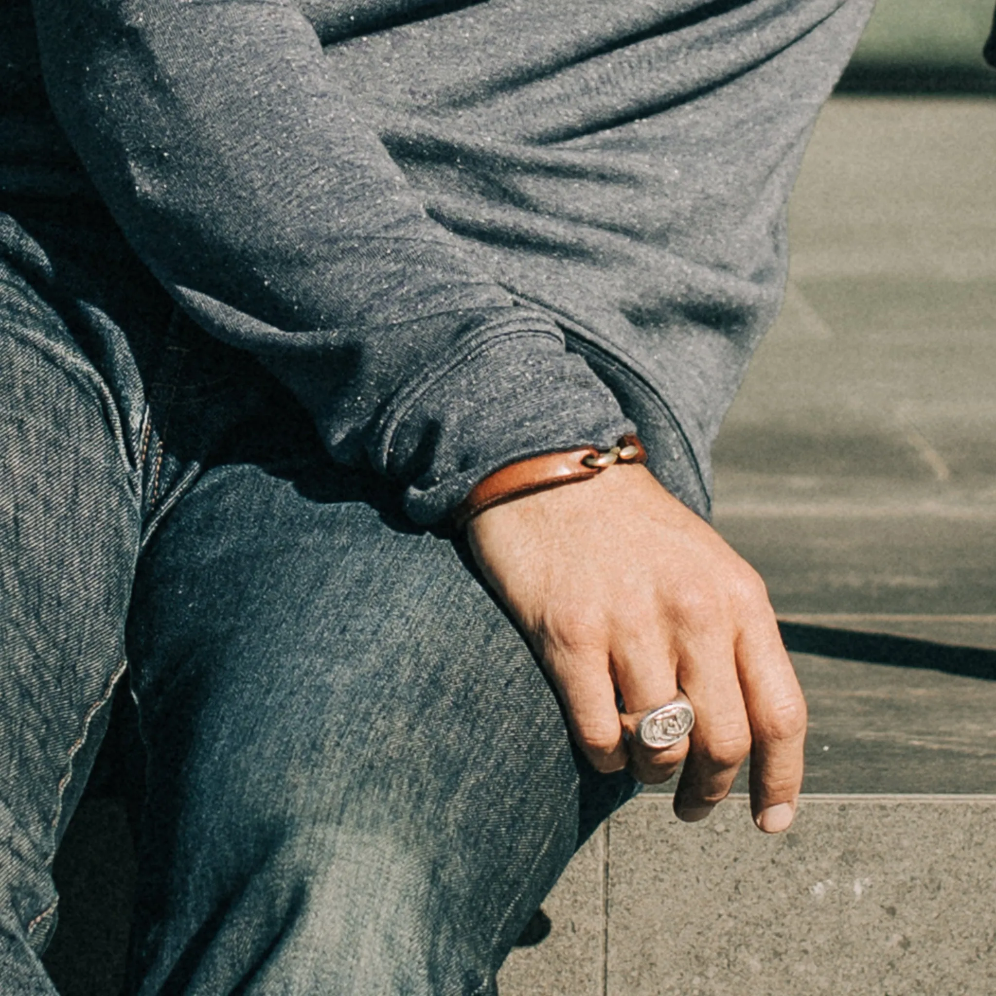 The Crewneck in Navy Donegal Terry sold by Taylor Stitch product image thumbnail 4