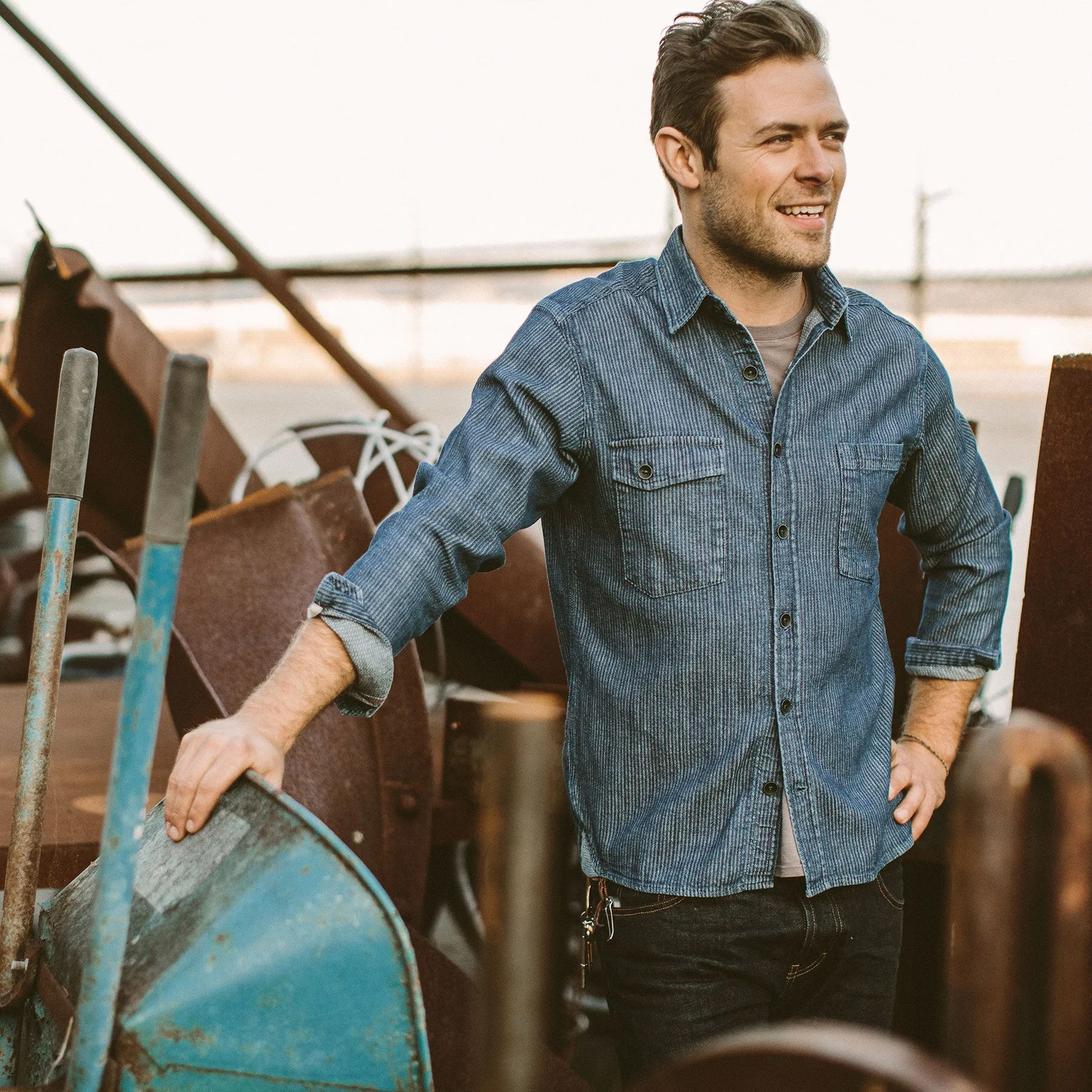 The Utility Shirt in Cone Mills Corded Indigo sold by Taylor Stitch product image thumbnail 2