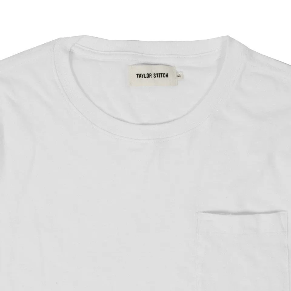 The Crewneck Pocket Tee in White sold by Taylor Stitch product image thumbnail 3
