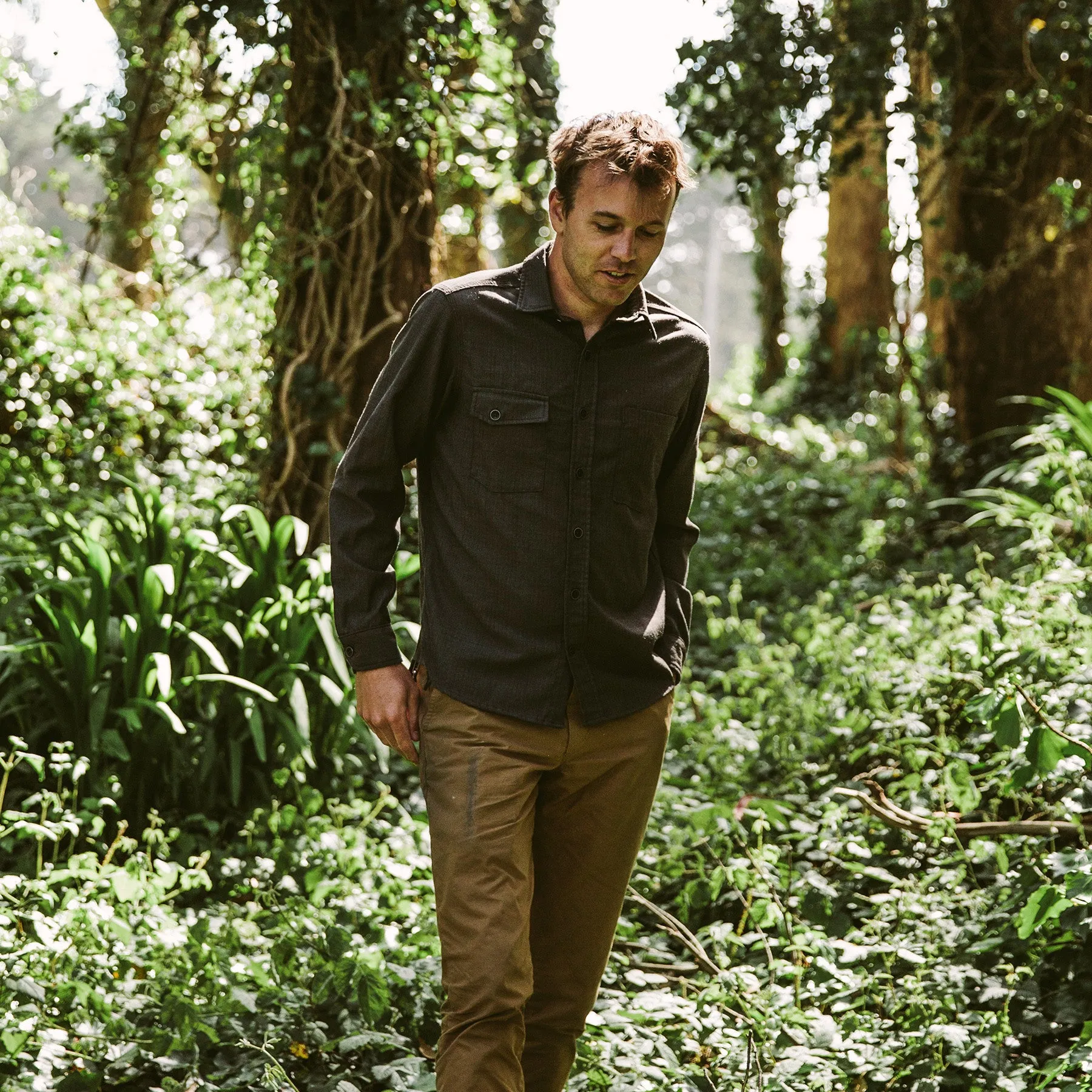 The Utility Shirt in Moss Merino 4S Herringbone sold by Taylor Stitch product image thumbnail 2