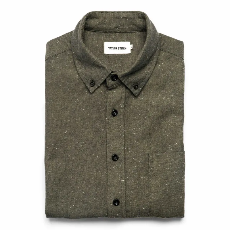 The Jack in Olive Slub Chambray sold by Taylor Stitch