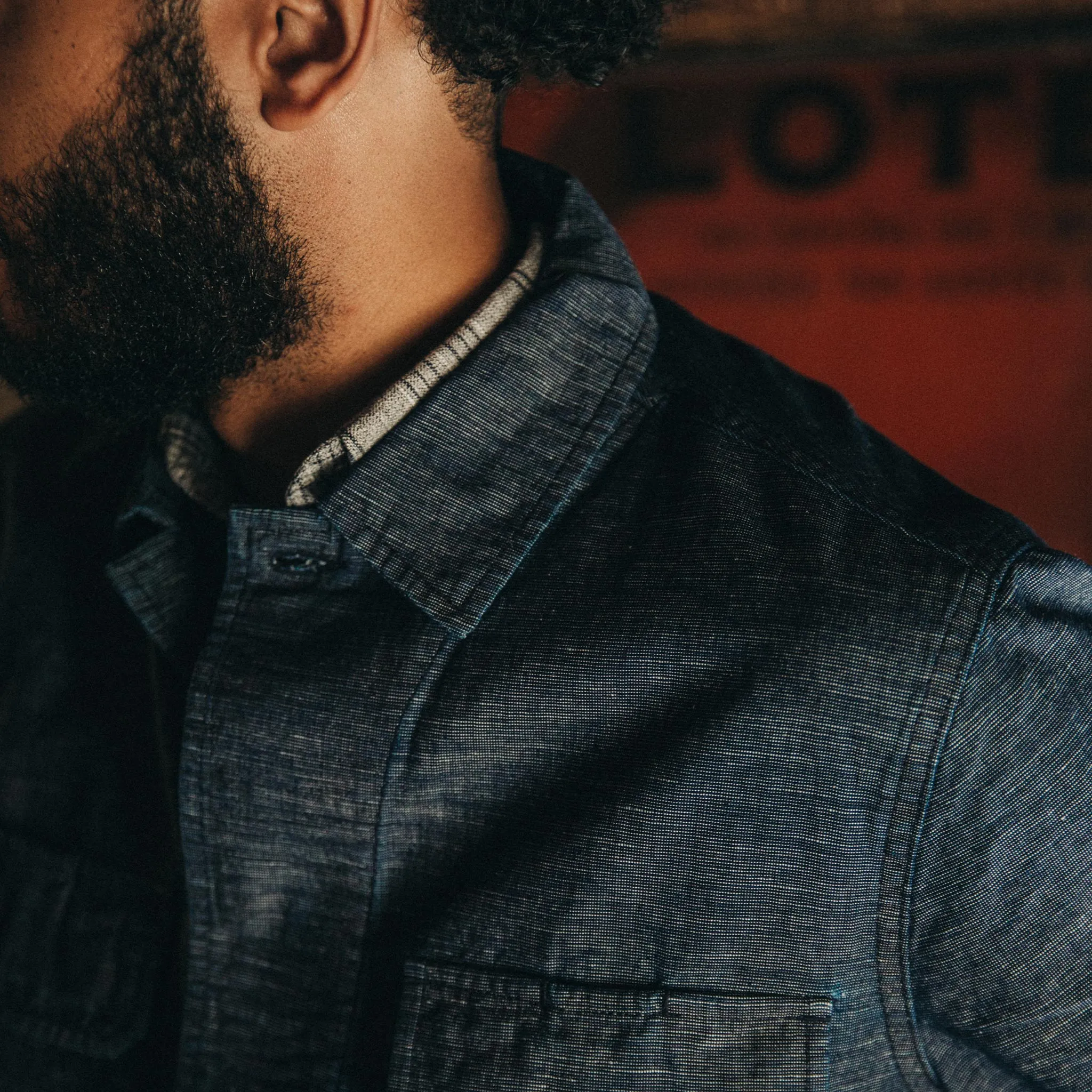 The BDU Shirt Jacket in Indigo Slub sold by Taylor Stitch product image thumbnail 3