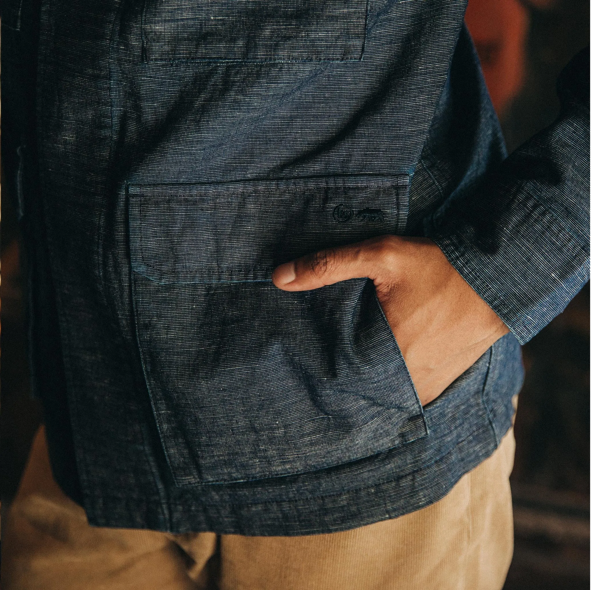 The BDU Shirt Jacket in Indigo Slub sold by Taylor Stitch product image thumbnail 4