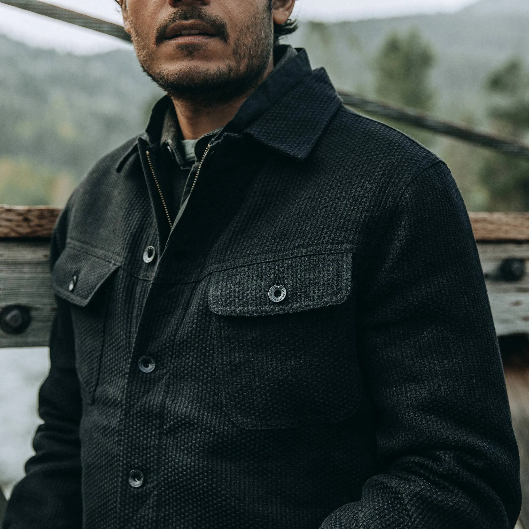 The Long Haul Jacket in Black Indigo Sashiko sold by Taylor Stitch product image thumbnail 3