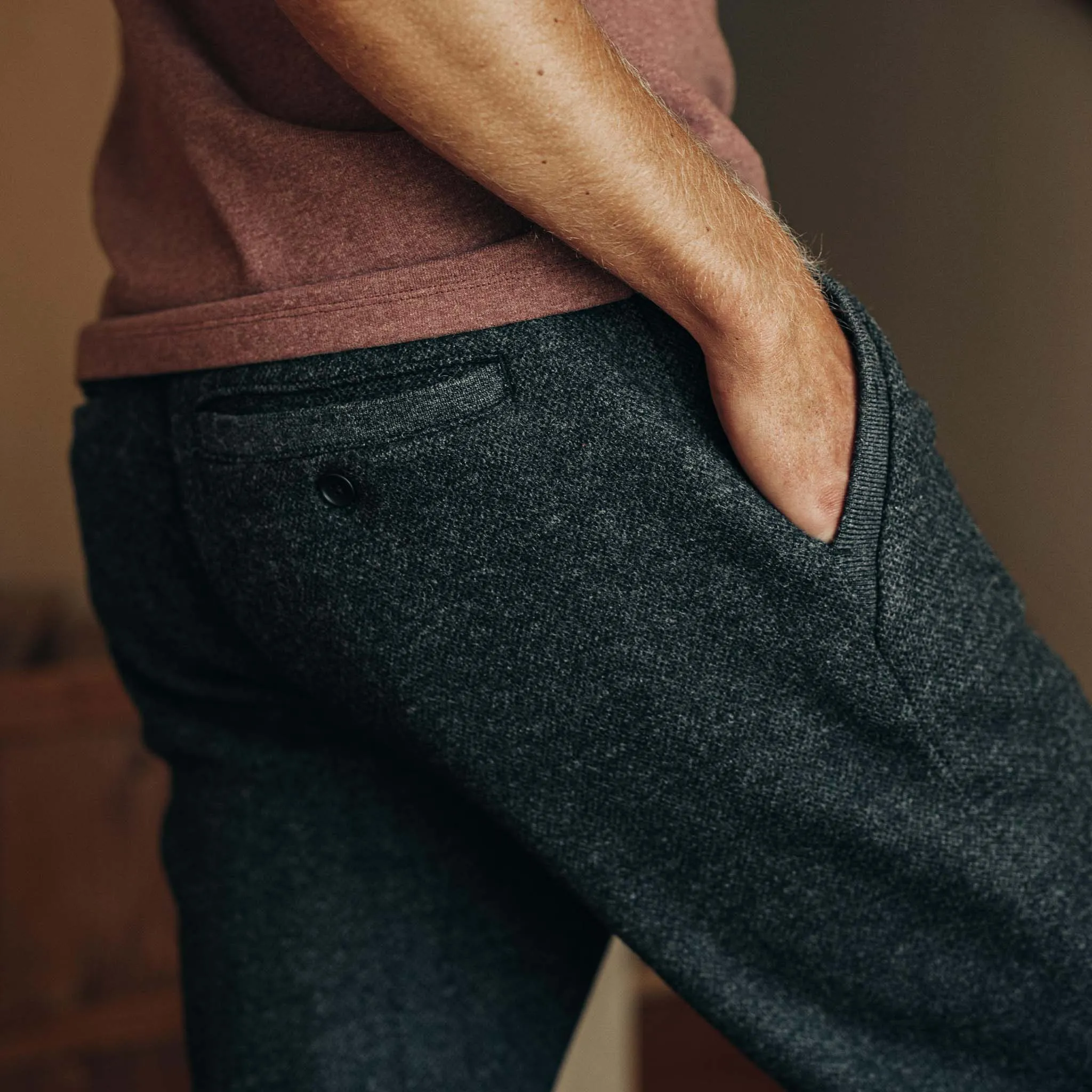 The Weekend Pant in Charcoal Herringbone Wool sold by Taylor Stitch product image thumbnail 3