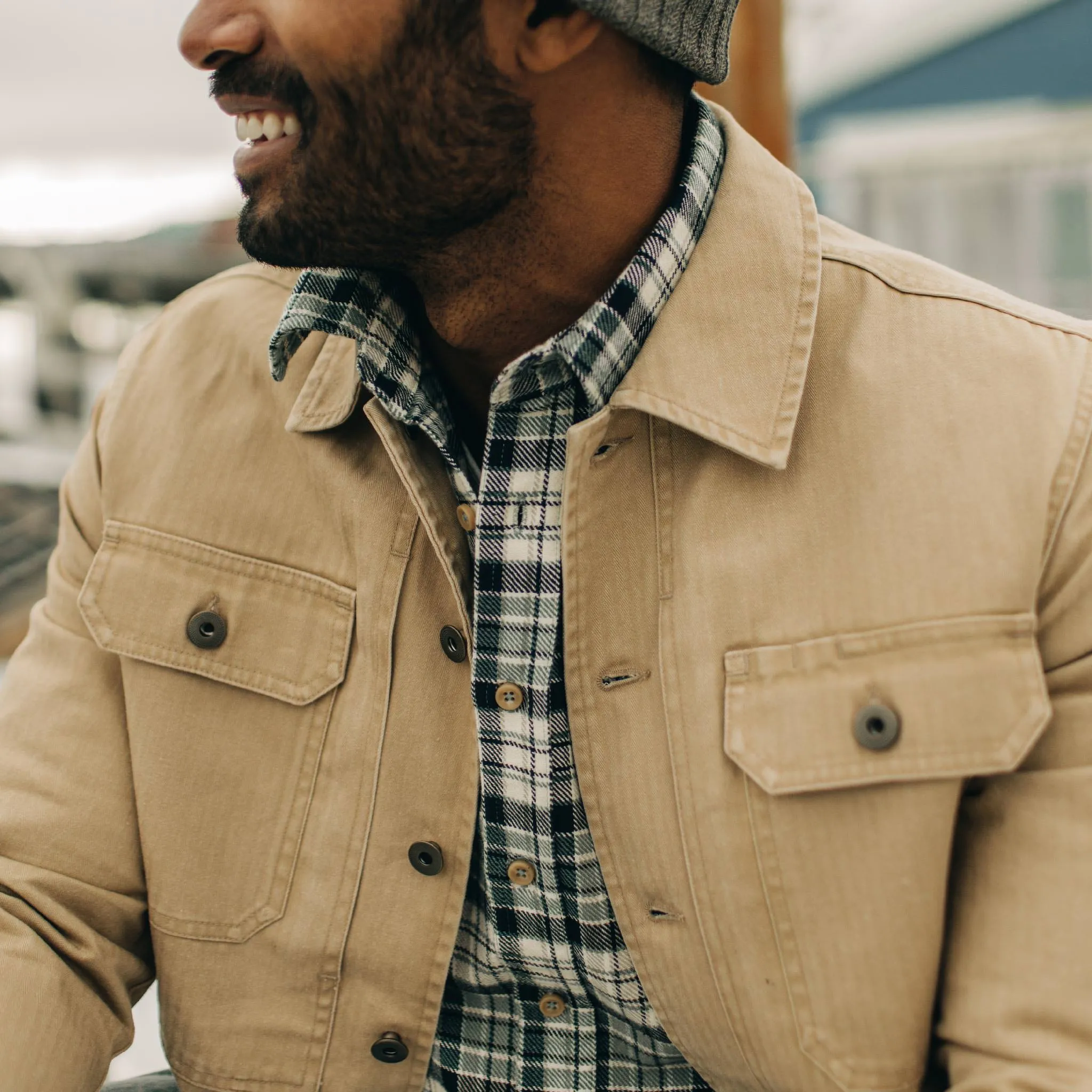 The Reserve Shirt in Khaki Herringbone sold by Taylor Stitch product image thumbnail 3