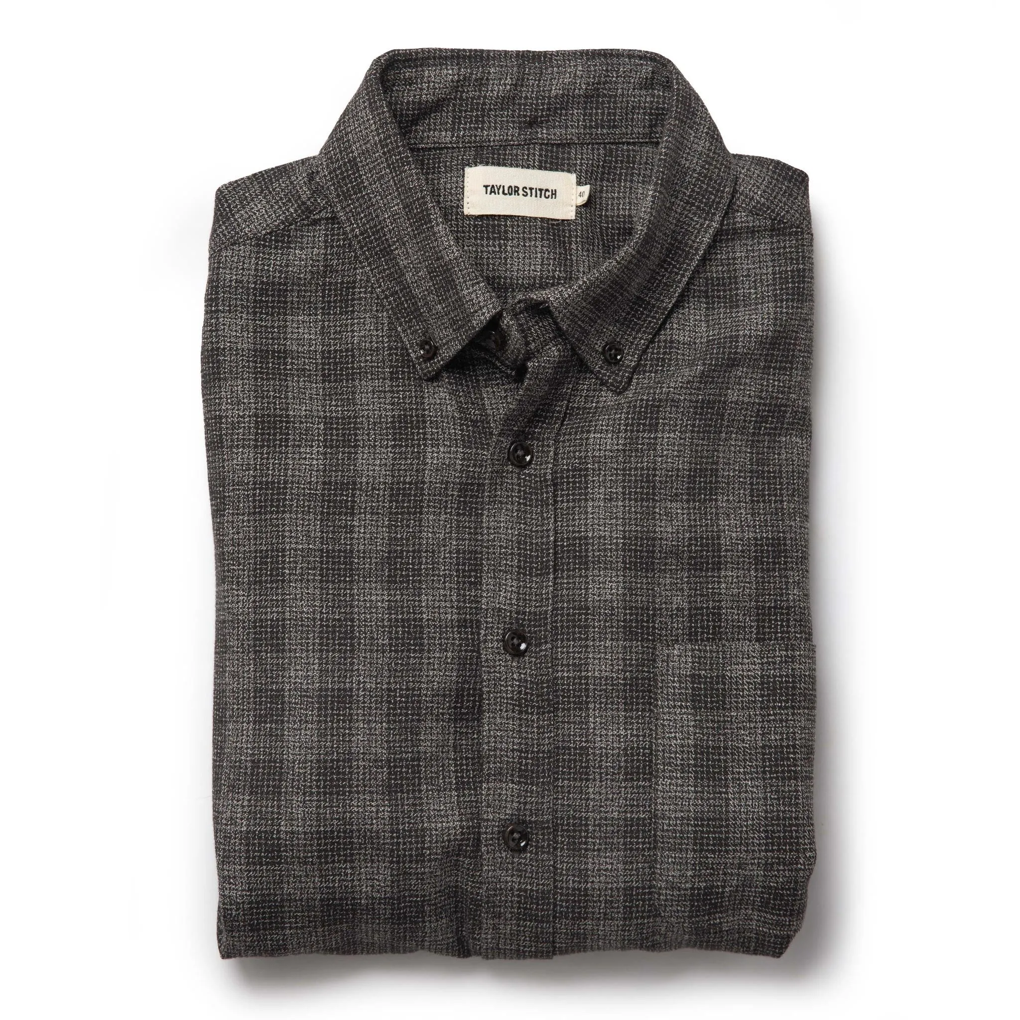 The Jack in Coal Jaspe Check sold by Taylor Stitch