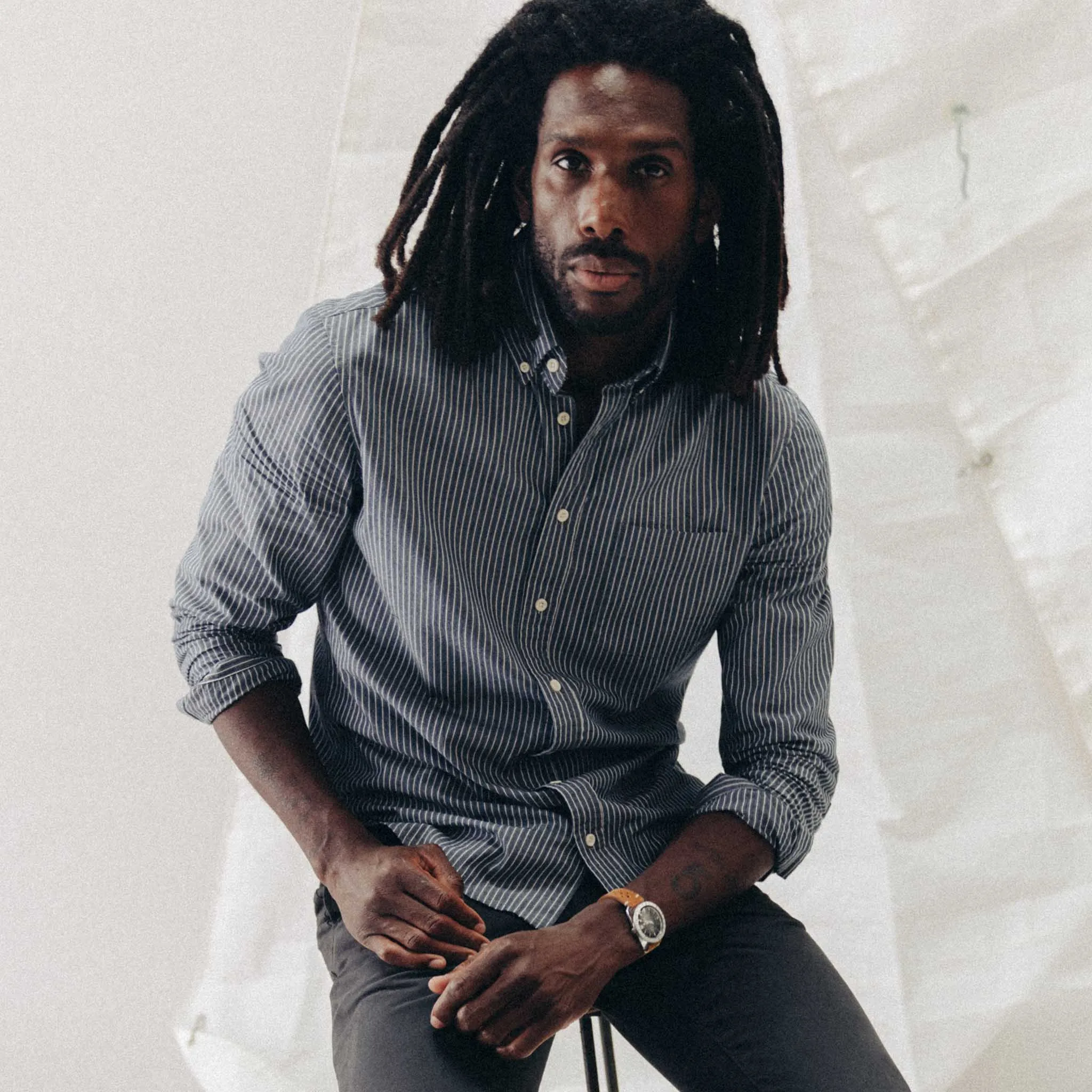 The Jack in Rinsed Indigo Stripe sold by Taylor Stitch product image thumbnail 5