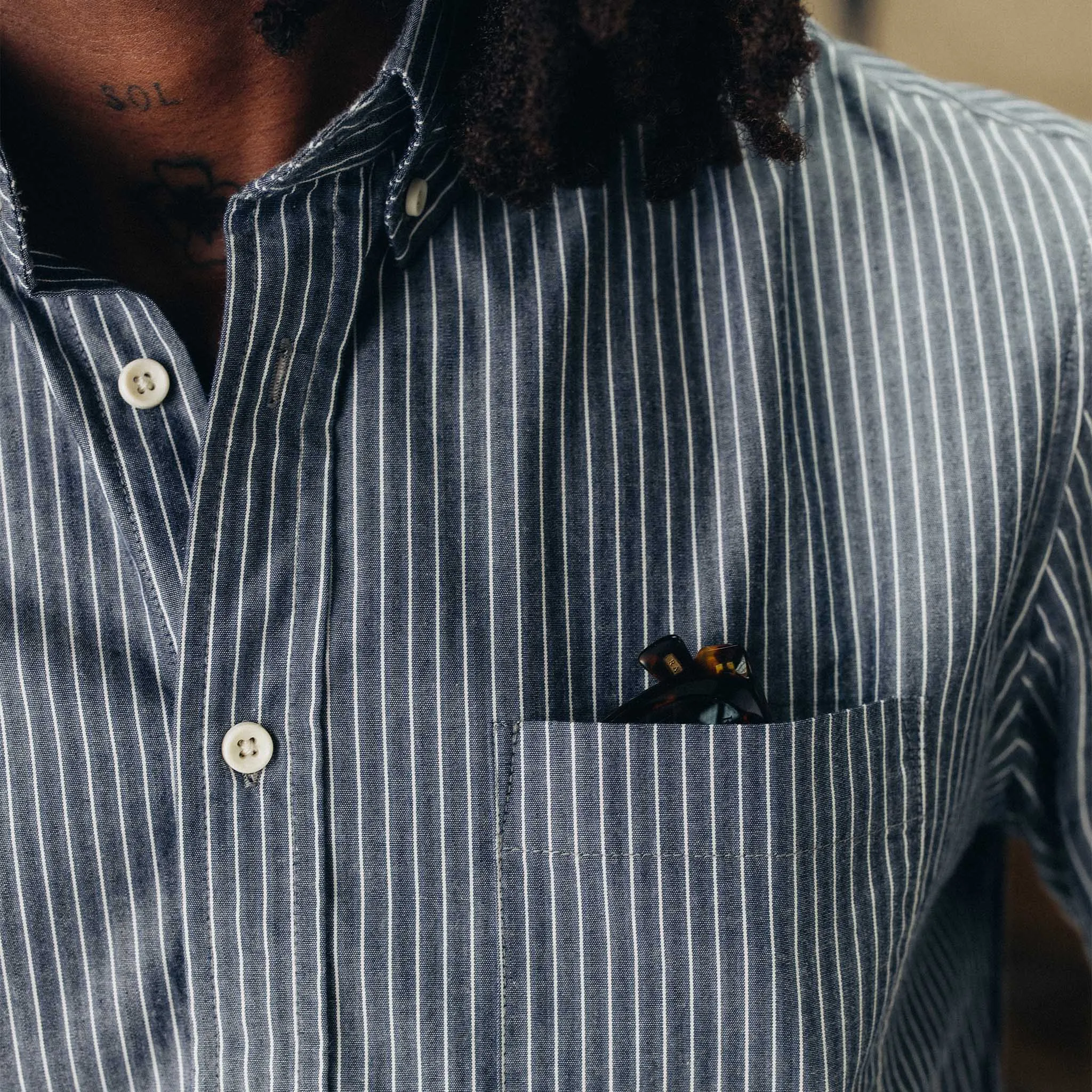 The Jack in Rinsed Indigo Stripe sold by Taylor Stitch product image thumbnail 3