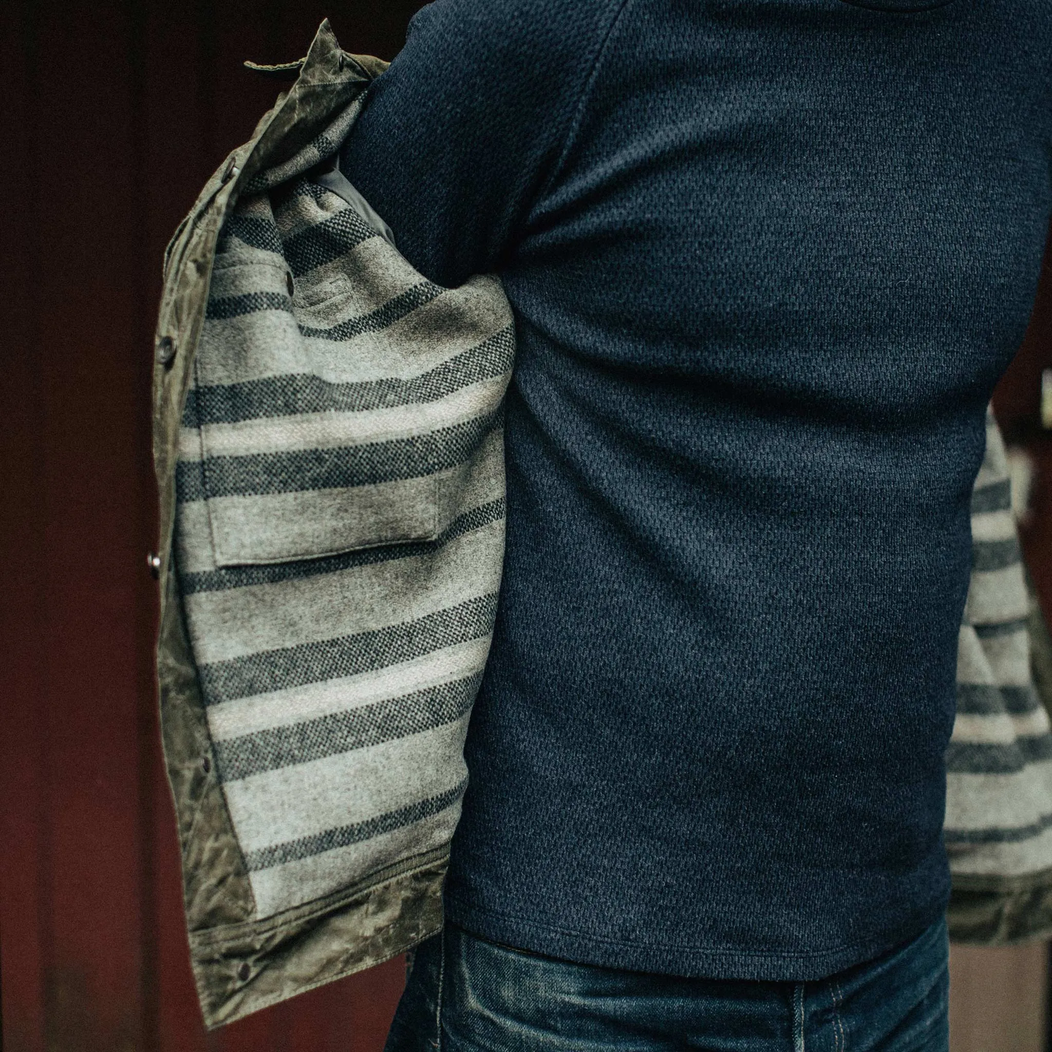 The Lined Long Haul Jacket in Olive Waxed Canvas sold by Taylor Stitch product image thumbnail 3