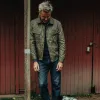 The Lined Long Haul Jacket in Olive Waxed Canvas sold by Taylor Stitch