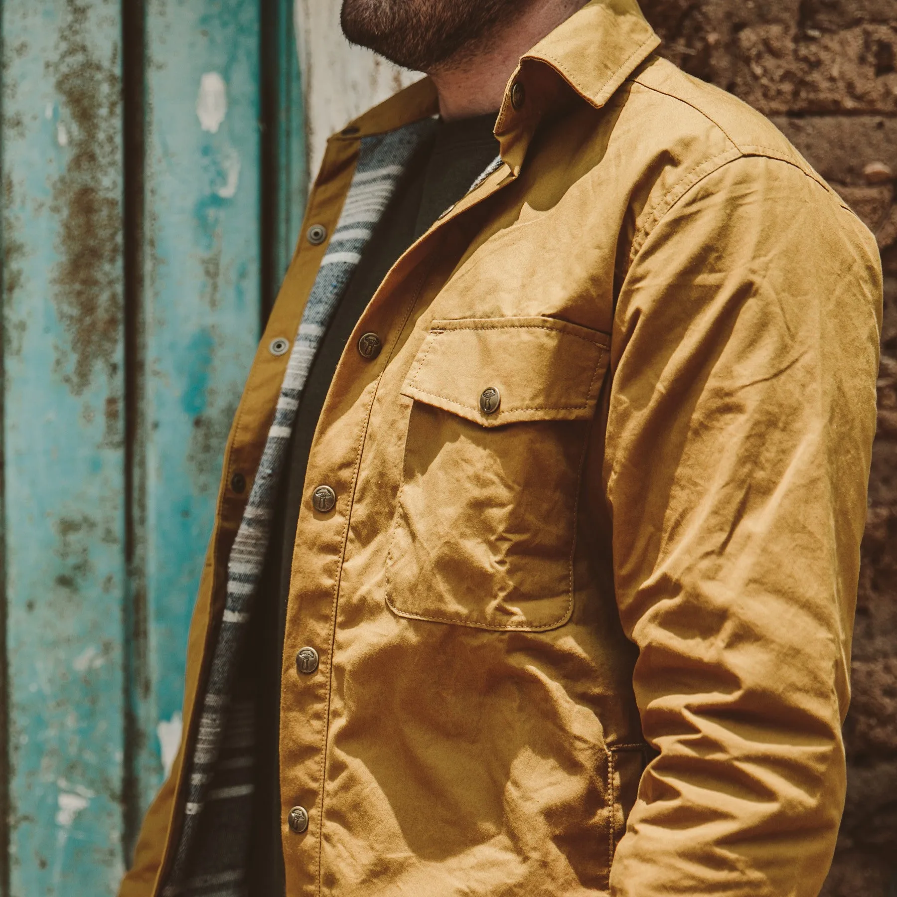 The Chore Jacket in Mustard Dry Wax Canvas sold by Taylor Stitch product image thumbnail 4