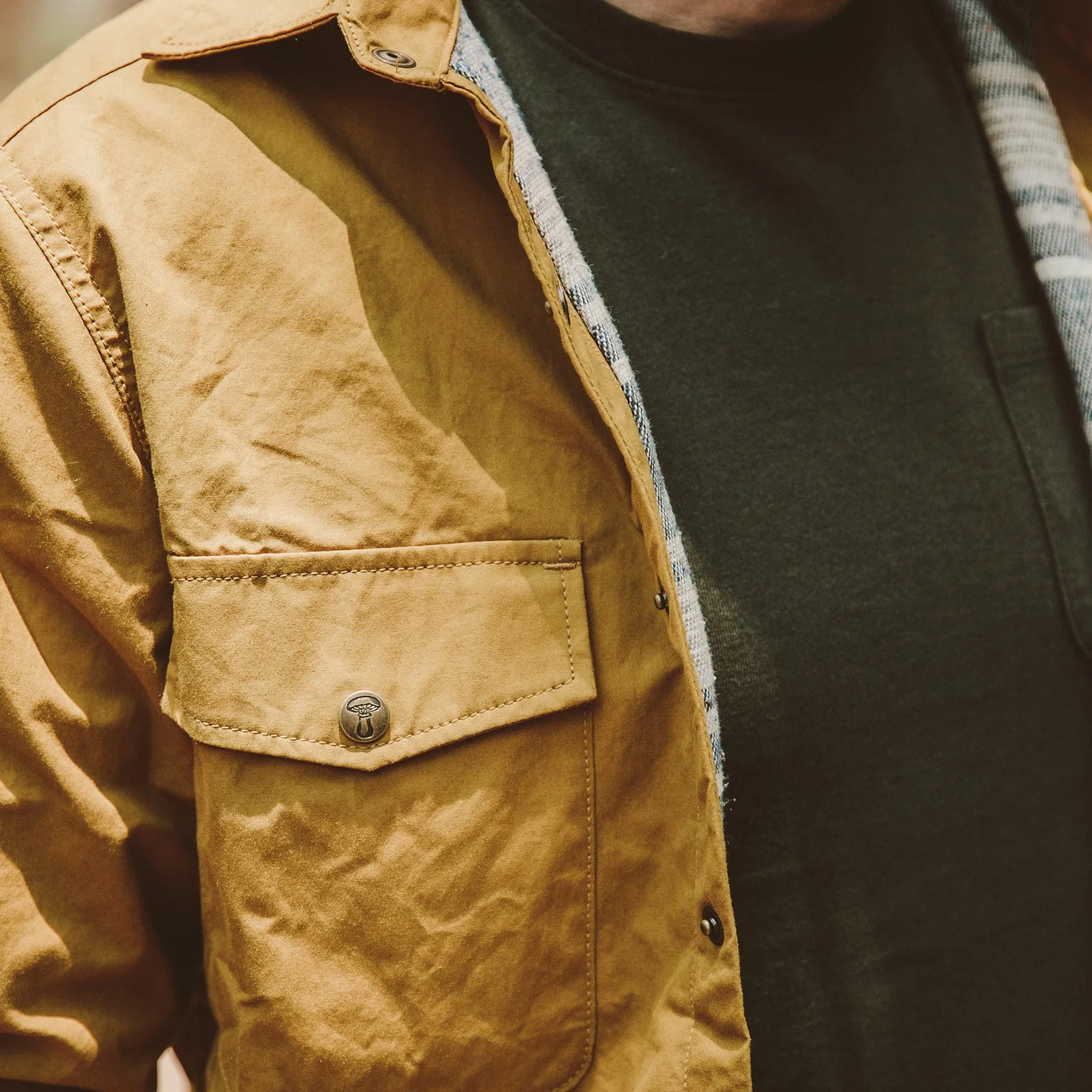 The Chore Jacket in Mustard Dry Wax Canvas sold by Taylor Stitch product image thumbnail 5